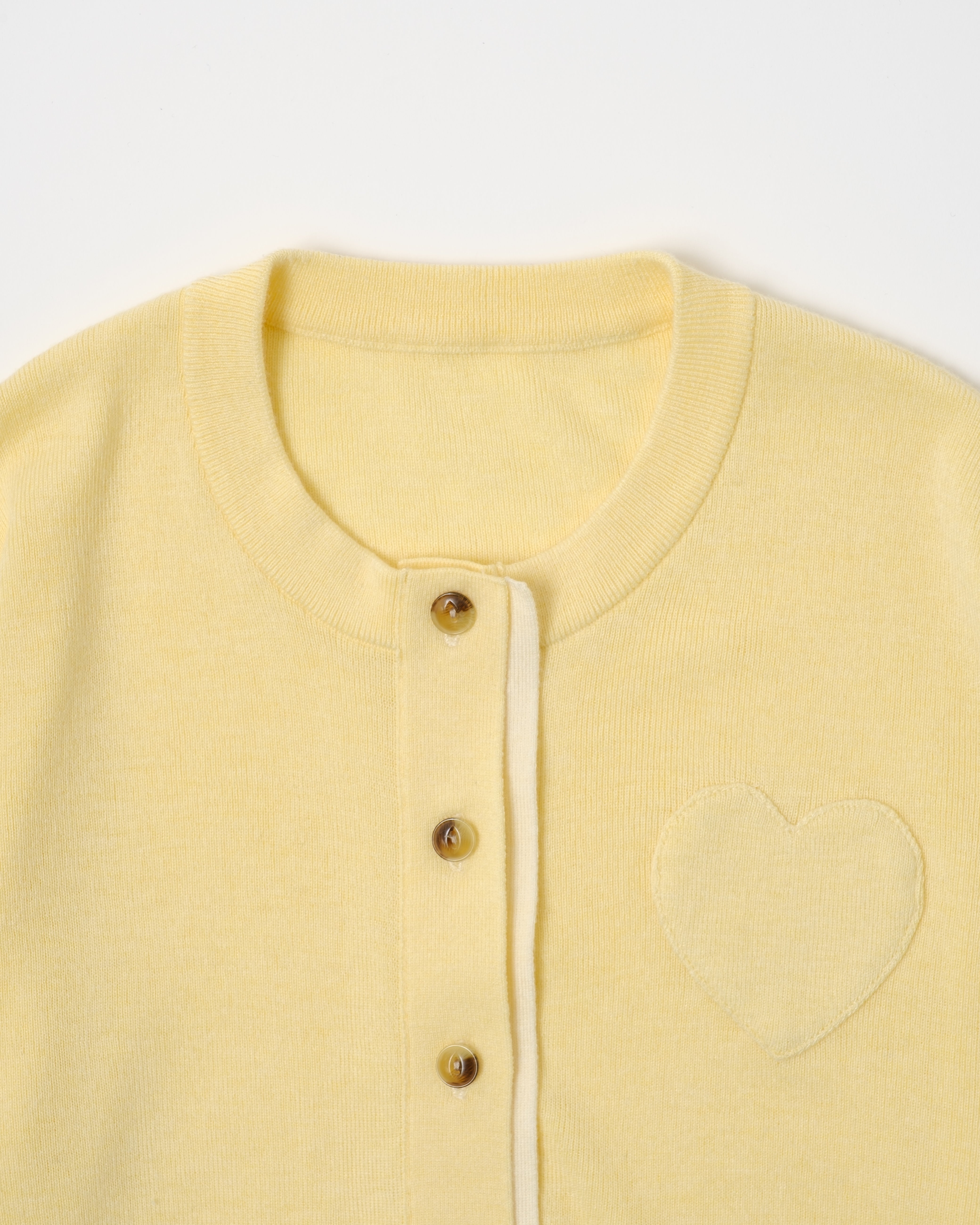 Layered design heart cardigan