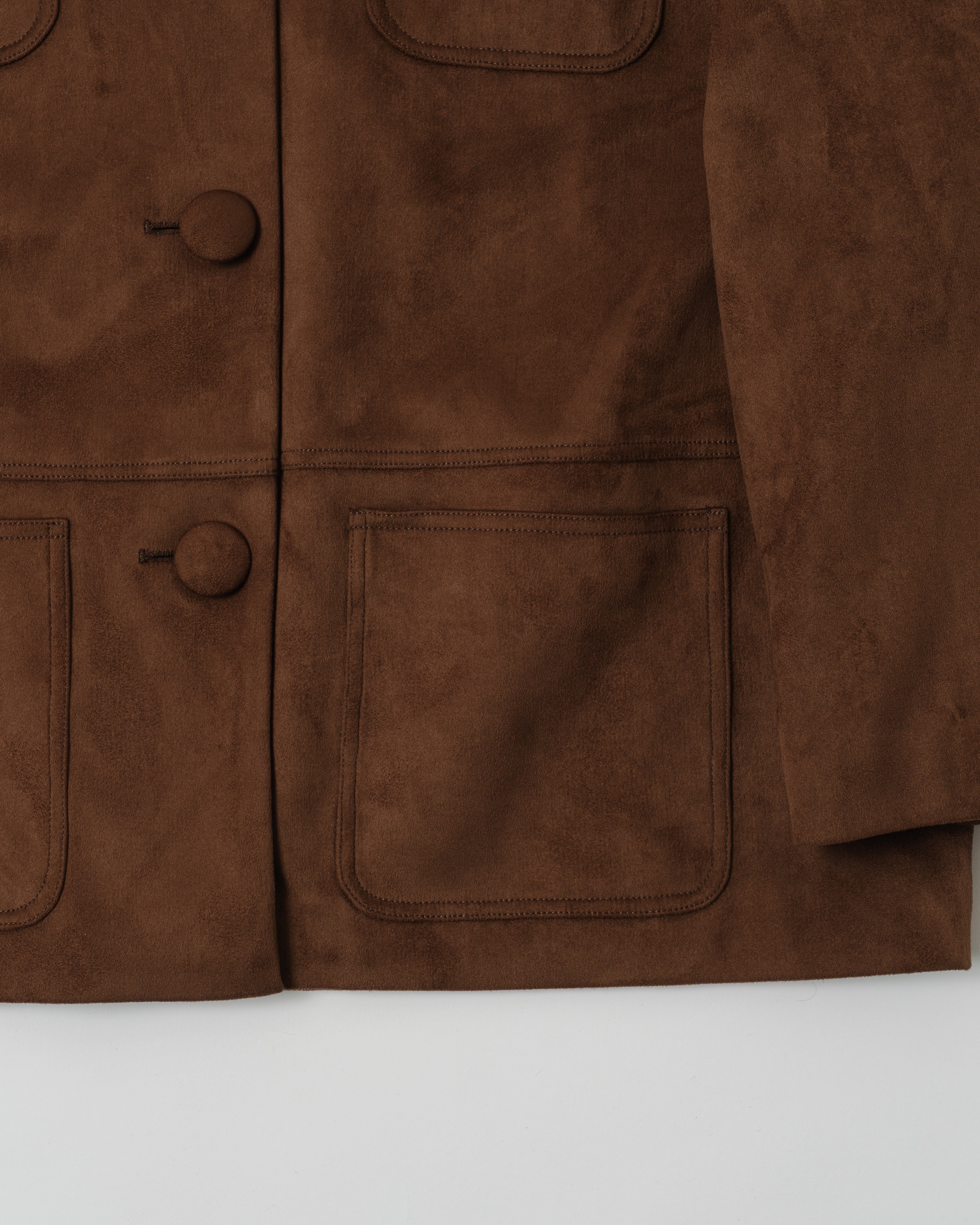 Suede-like cocoon jacket