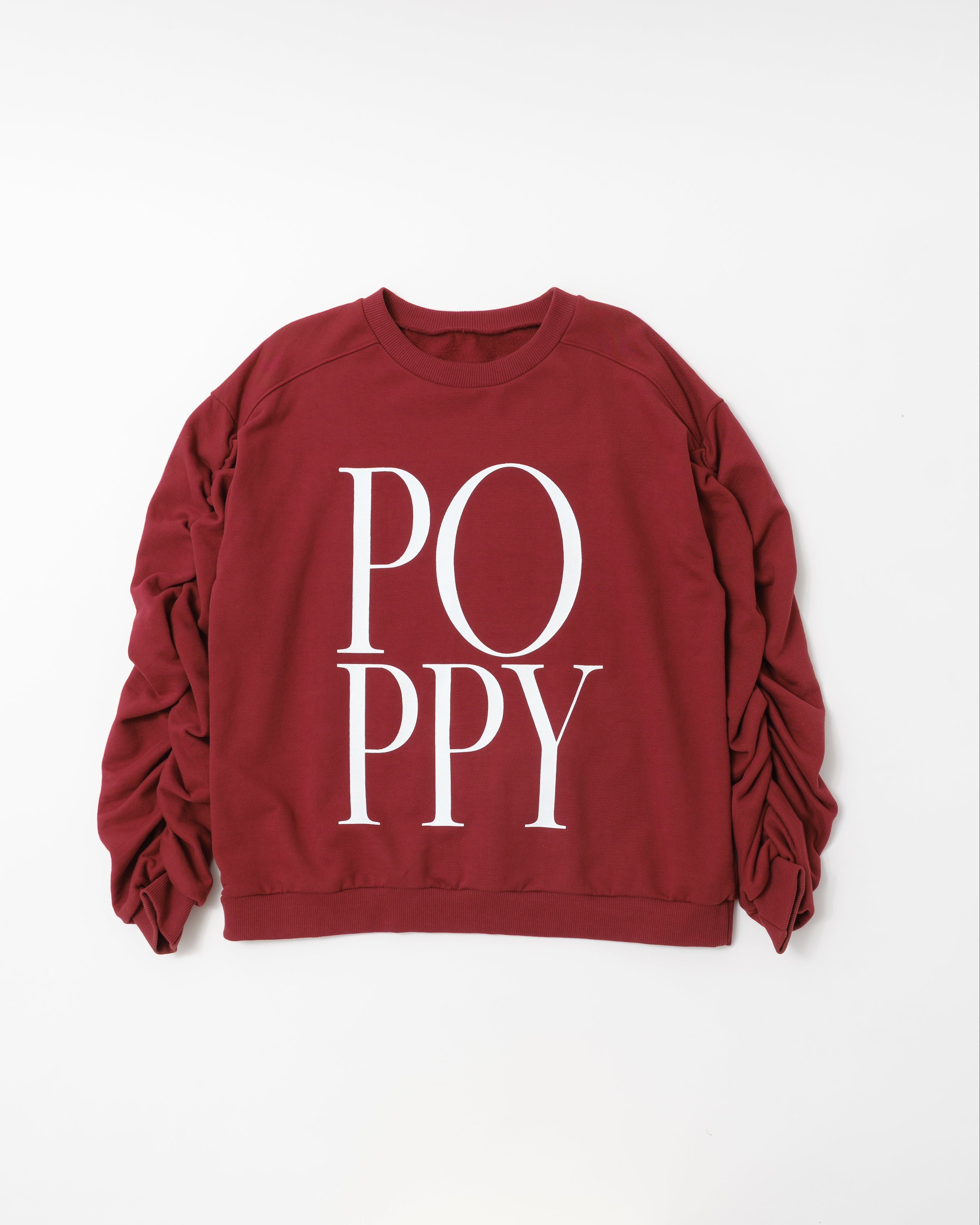 Gather sleeve sweatshirt