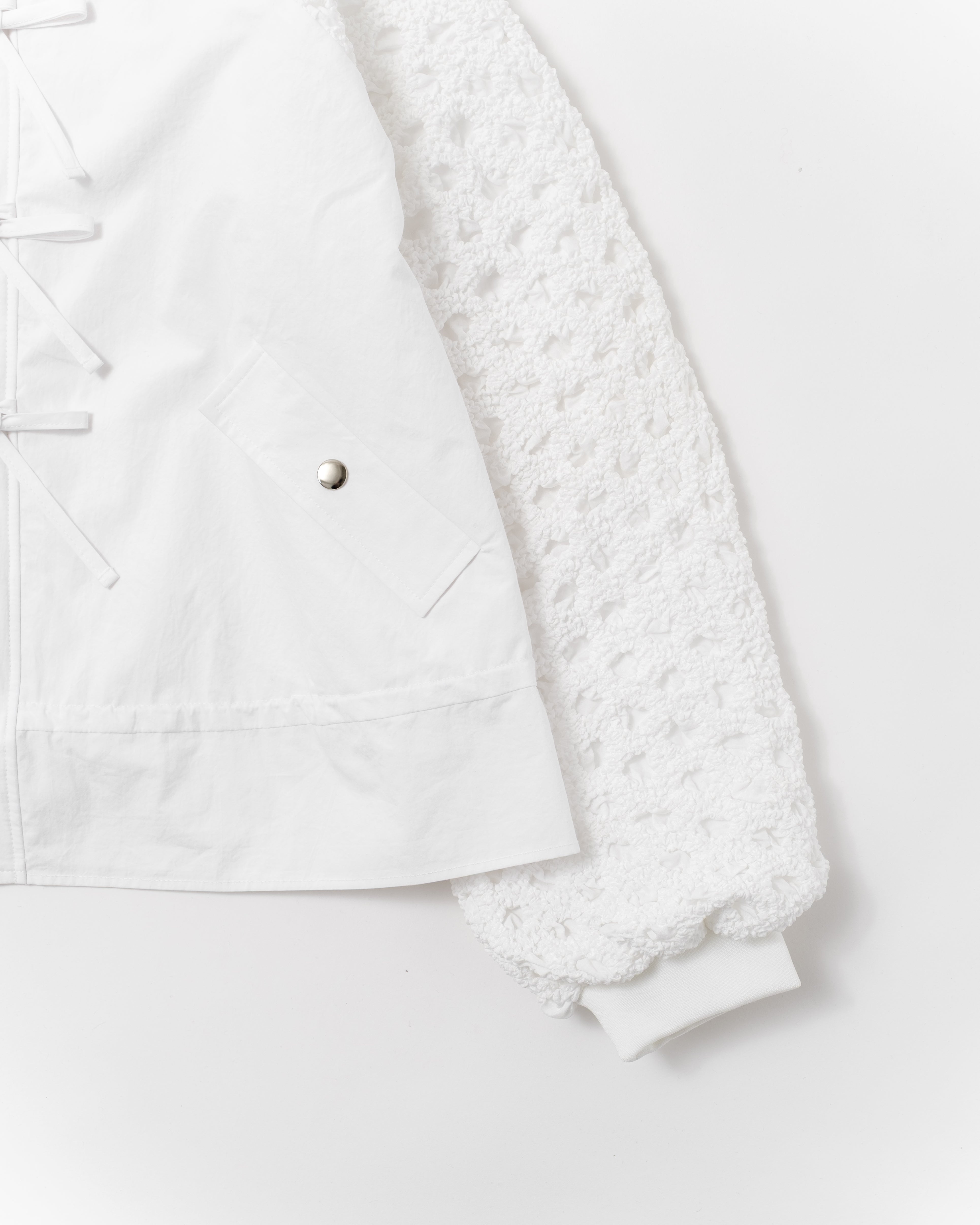 Ribbon high neck hoodie