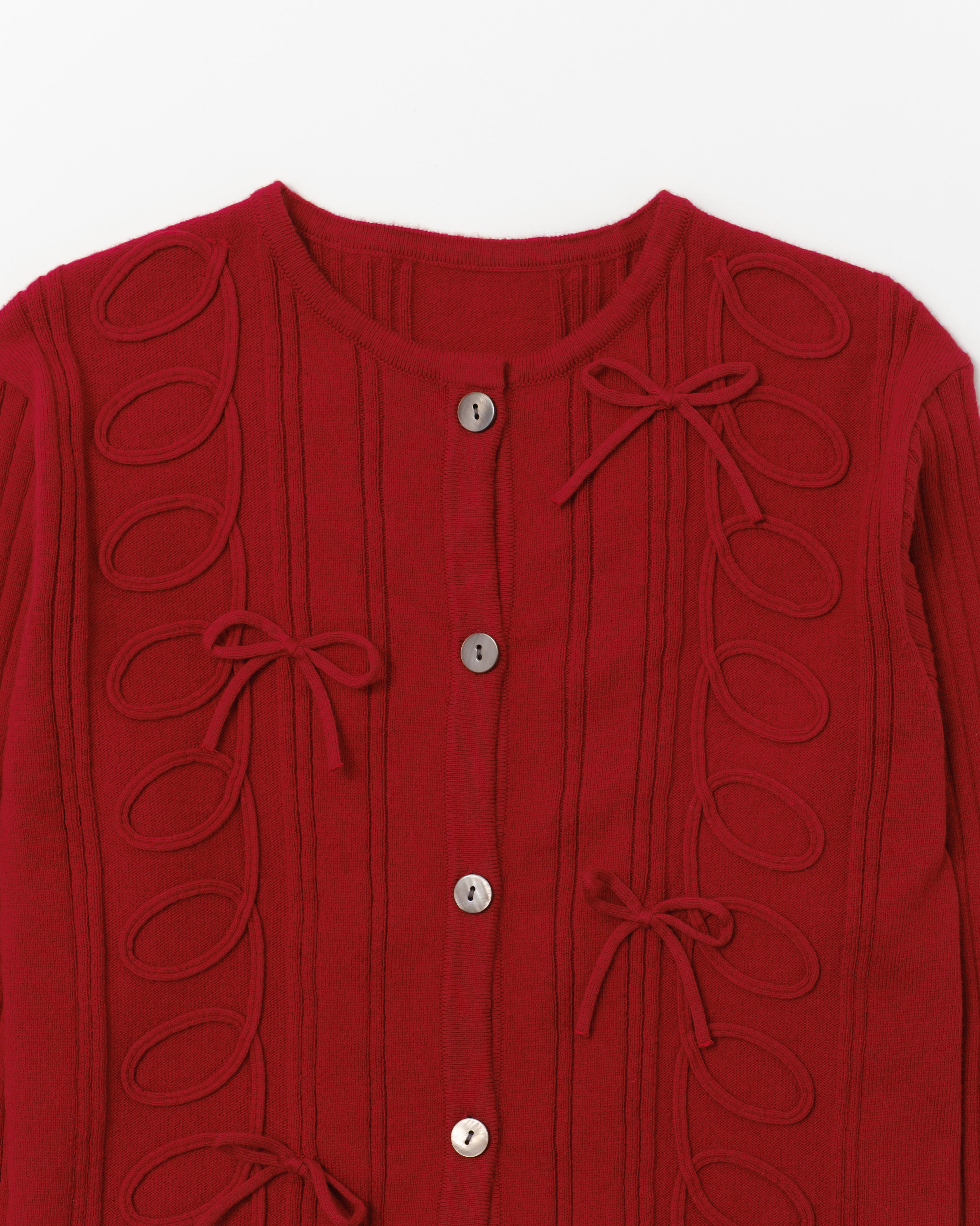 Kurukuru ribbon knit cardigan