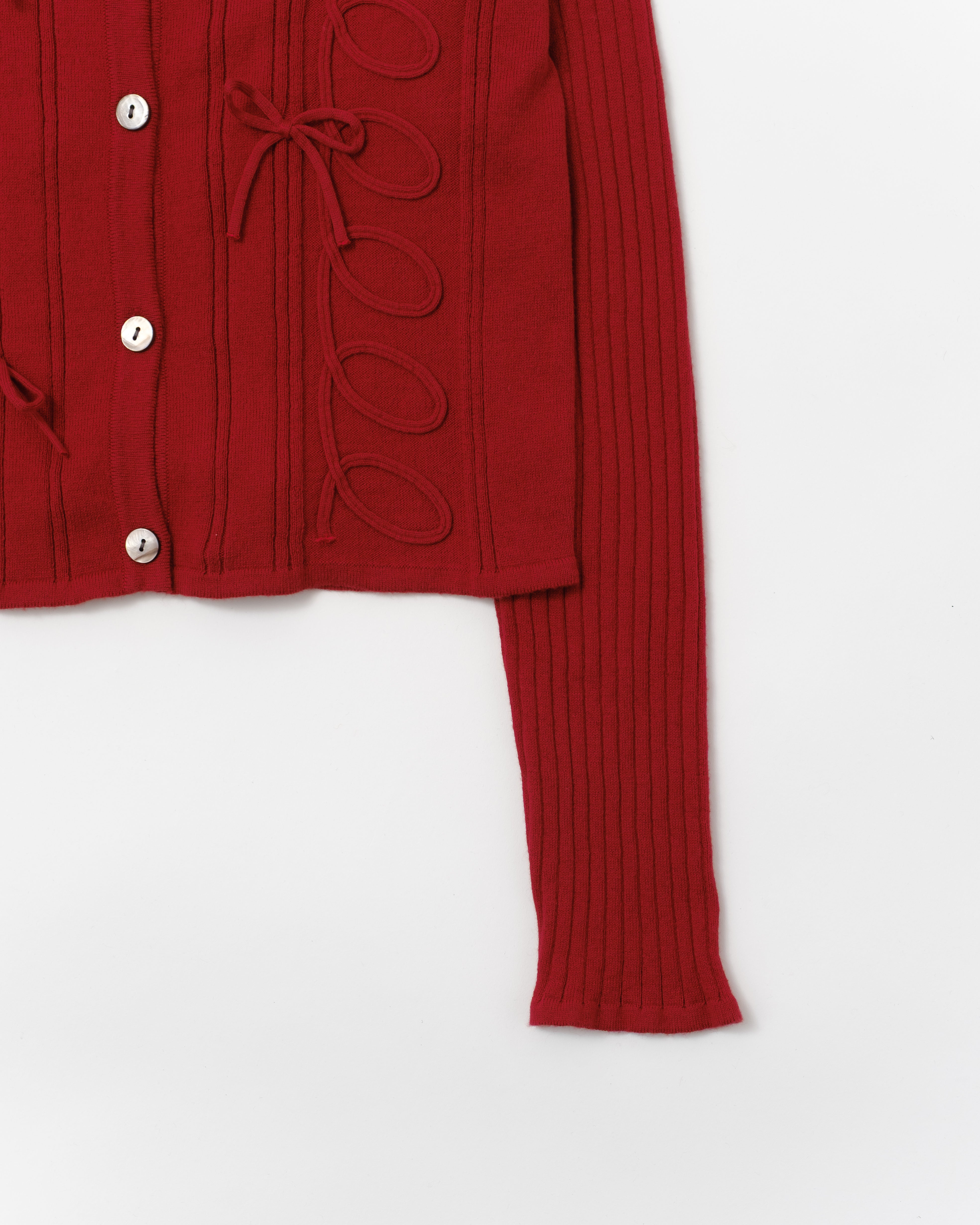 Kurukuru ribbon knit cardigan