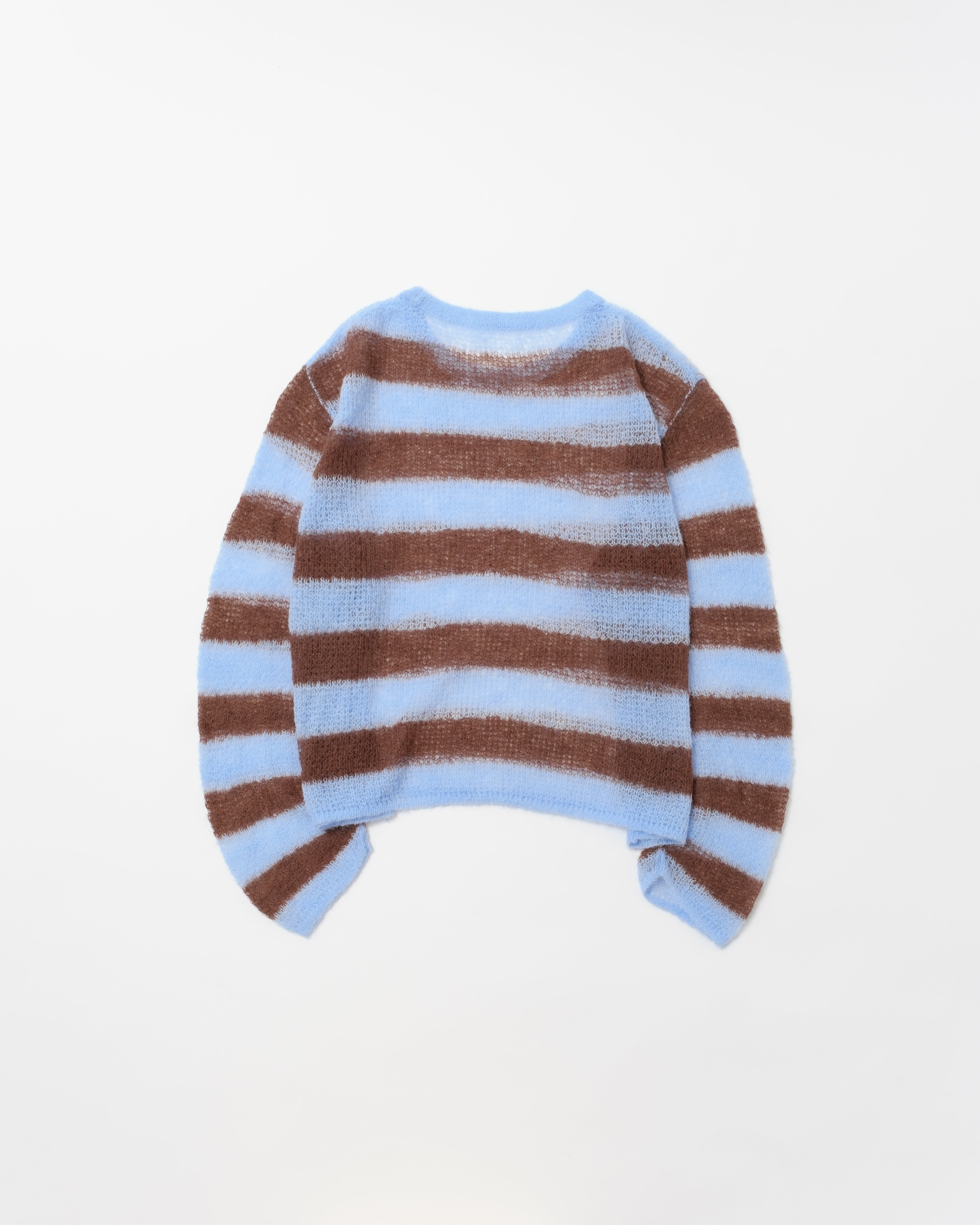 Border low-gauge knit sweater