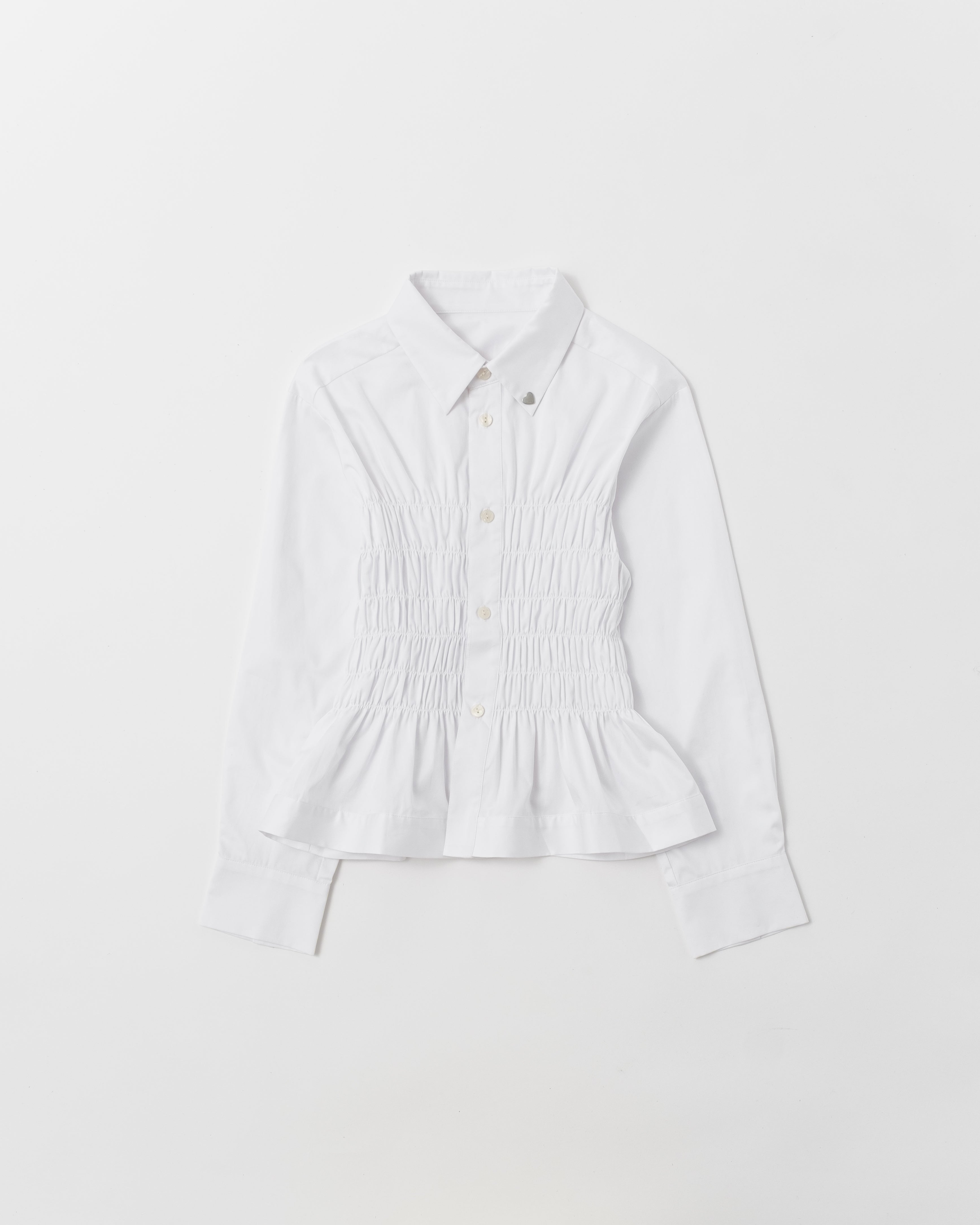 Heart motif shirring shirt