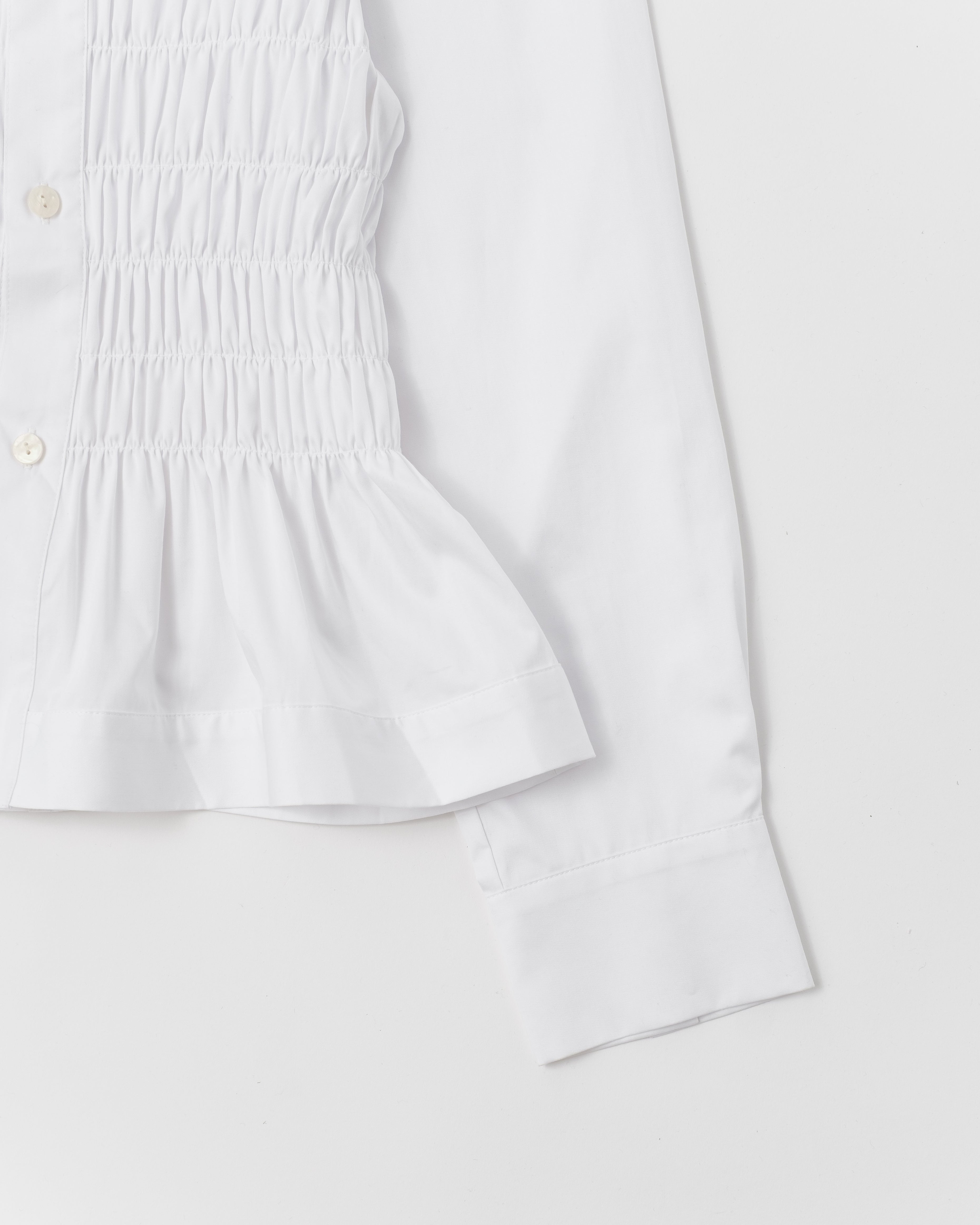 Heart motif shirring shirt