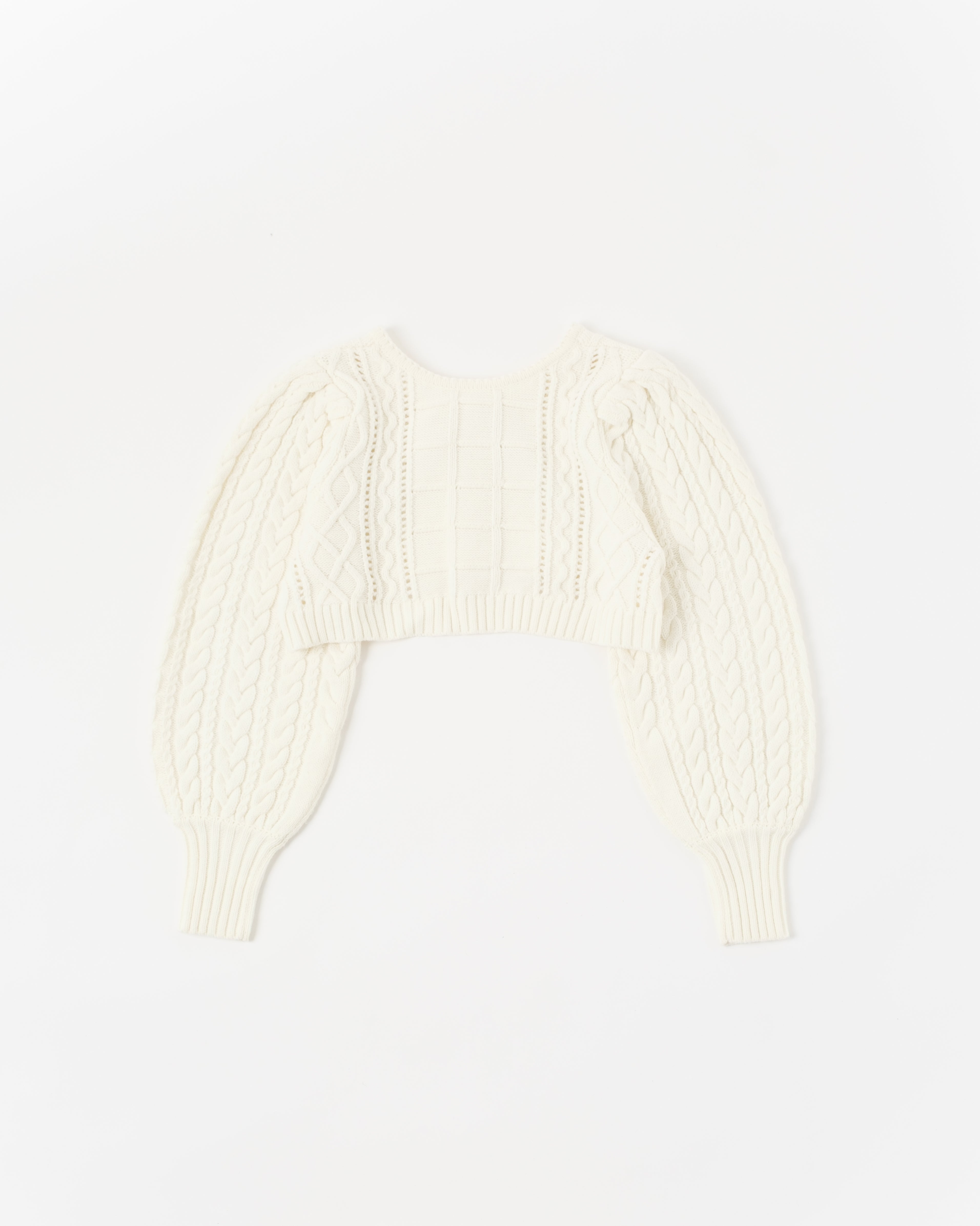 Ribbon flower cropped cardigan