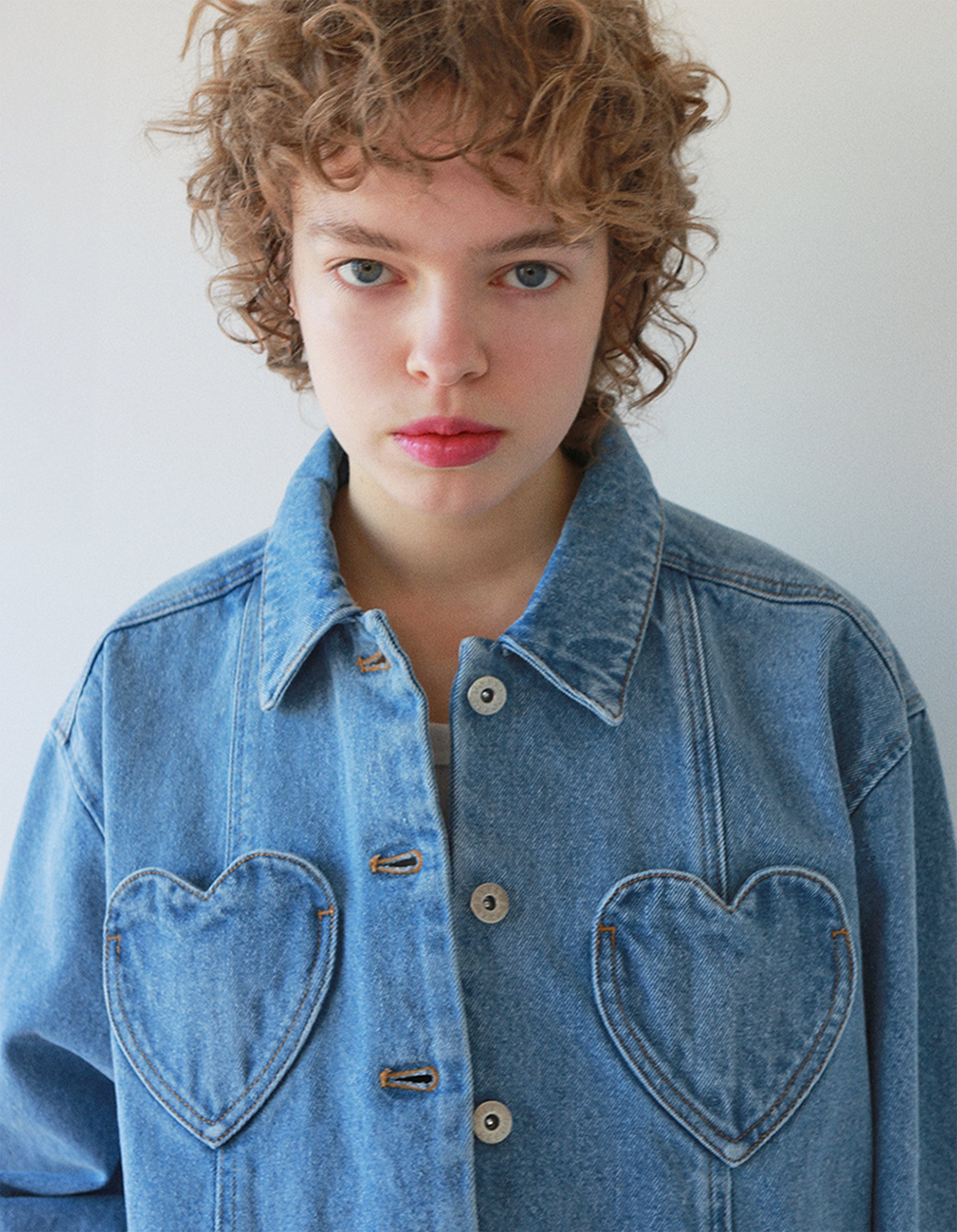 Heart pocket denim jacket