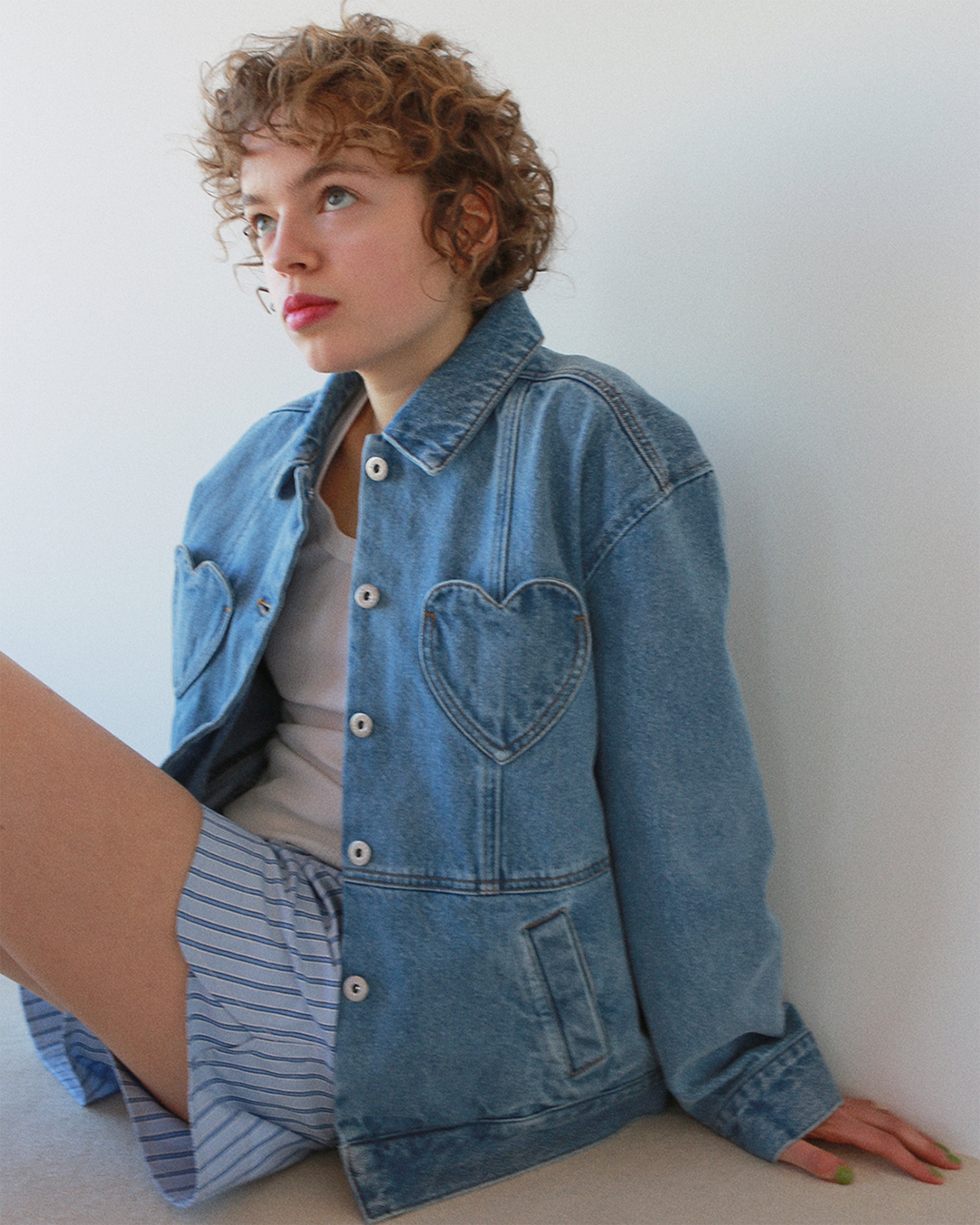 Heart pocket denim jacket