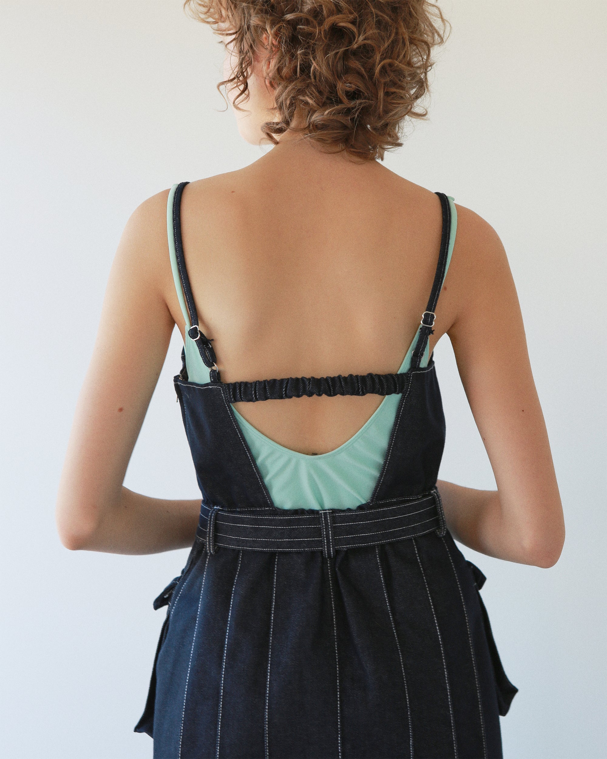 Denim pleated dress
