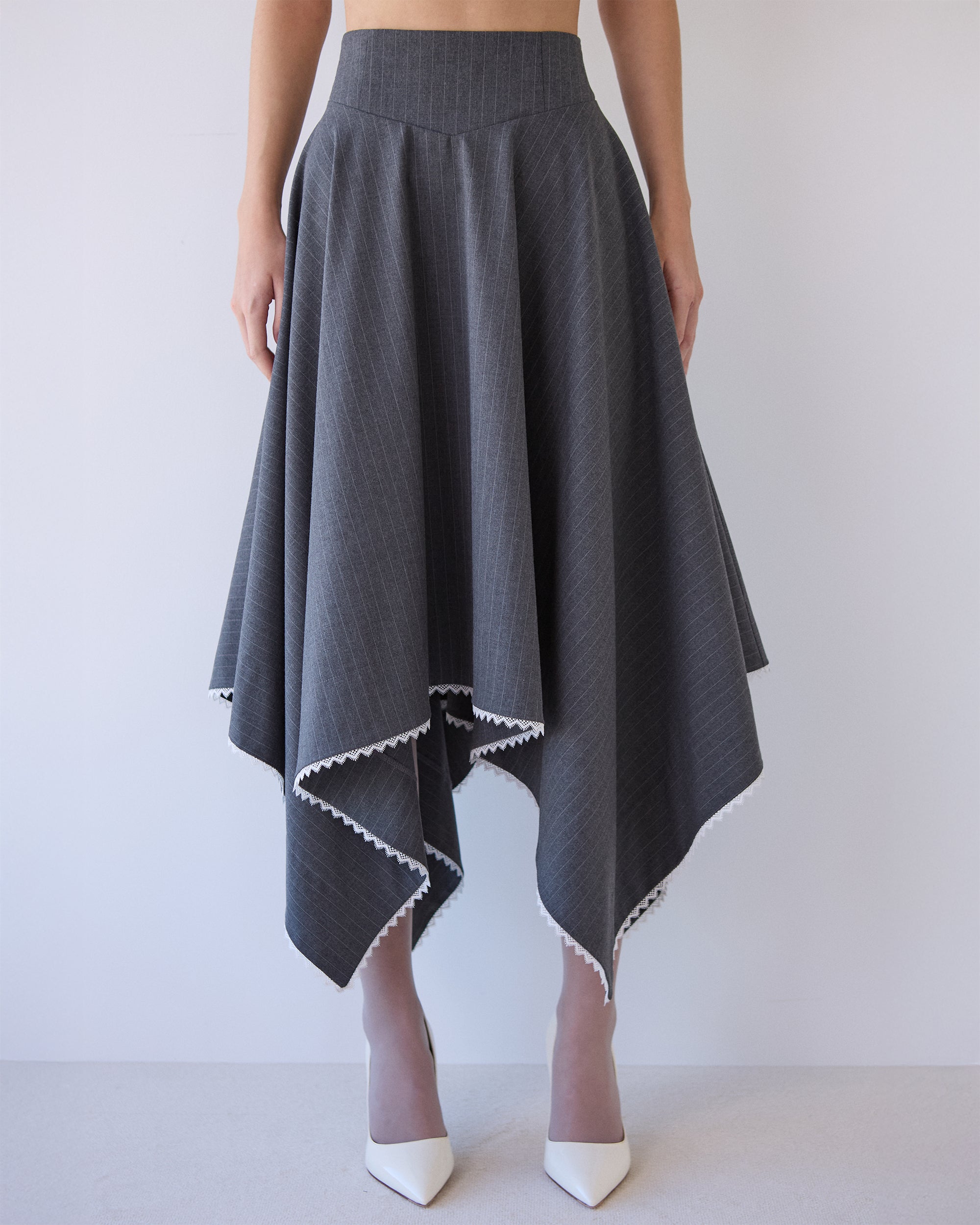 Corset handkerchief hem skirt