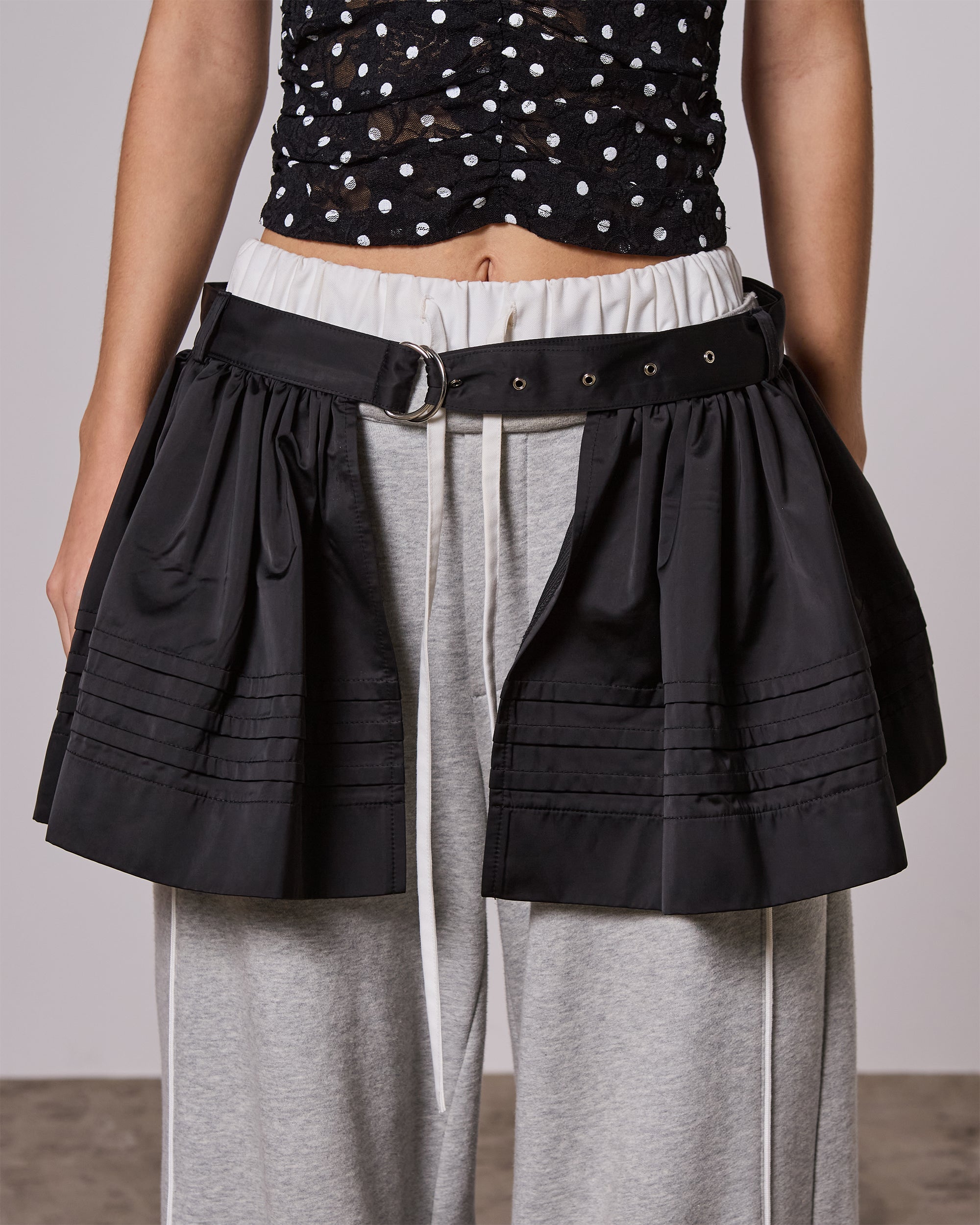 Peplum wrap mini skirt