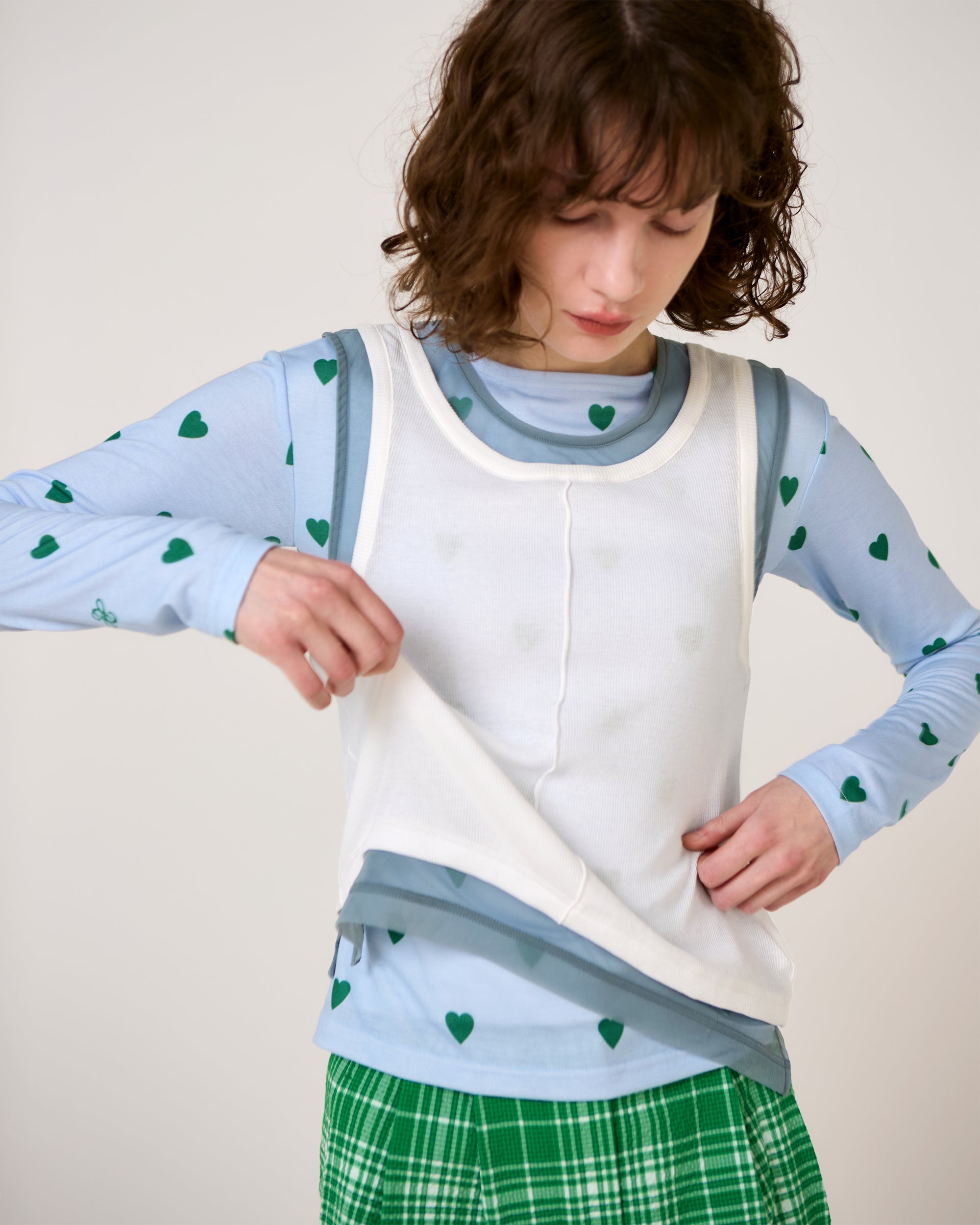 LOVE HEART MONOGRAM (white / blue)