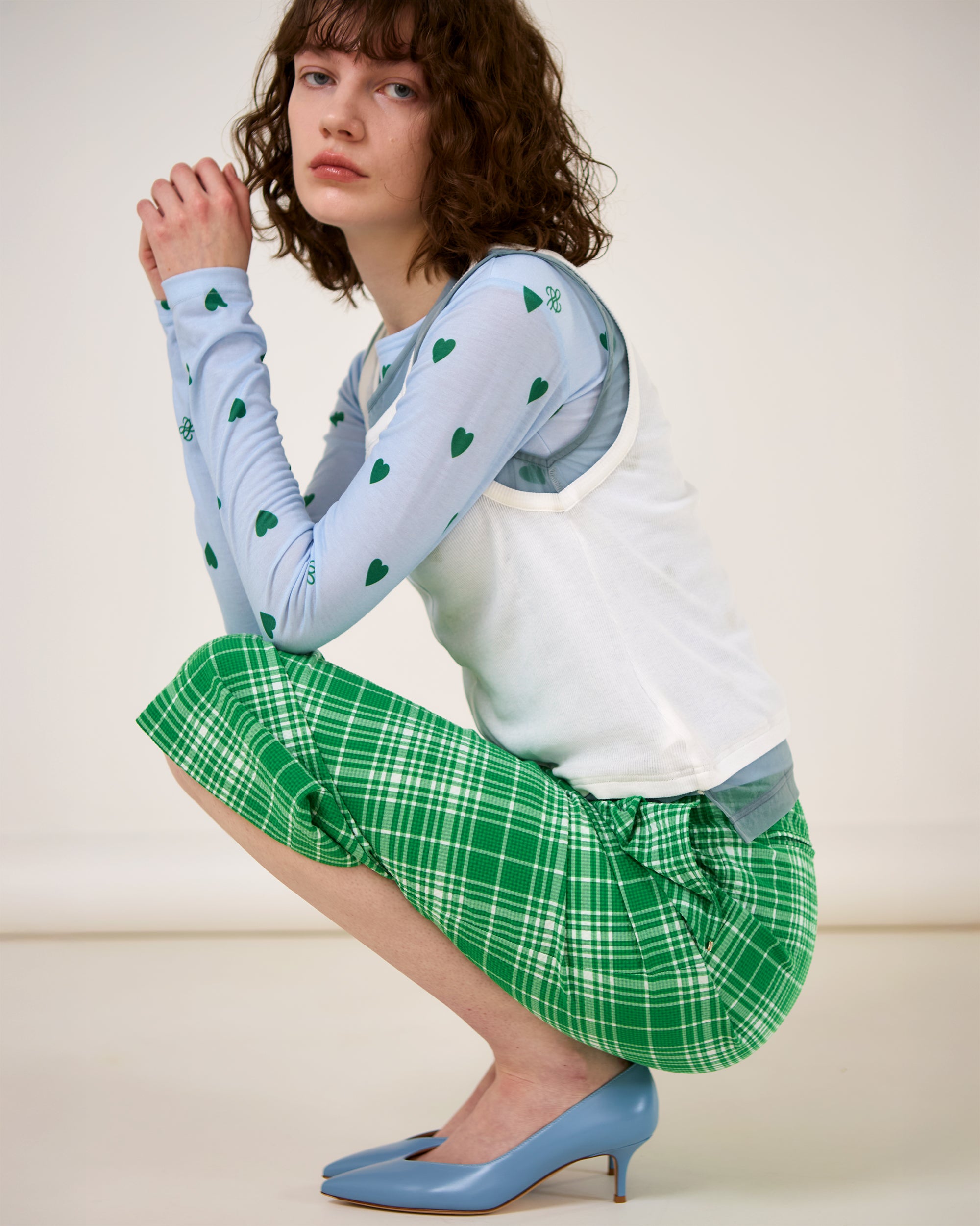 LOVE HEART MONOGRAM (white / blue)