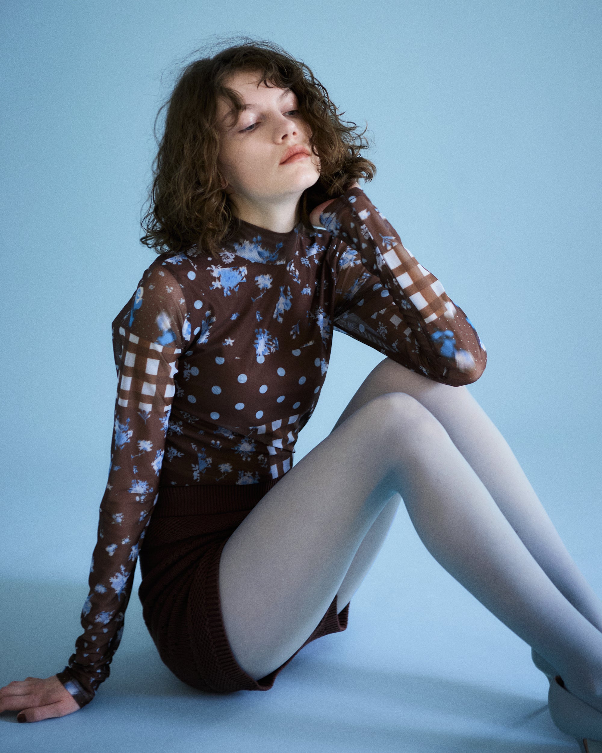 POP BROWN &BLUE PATCH (high neck)