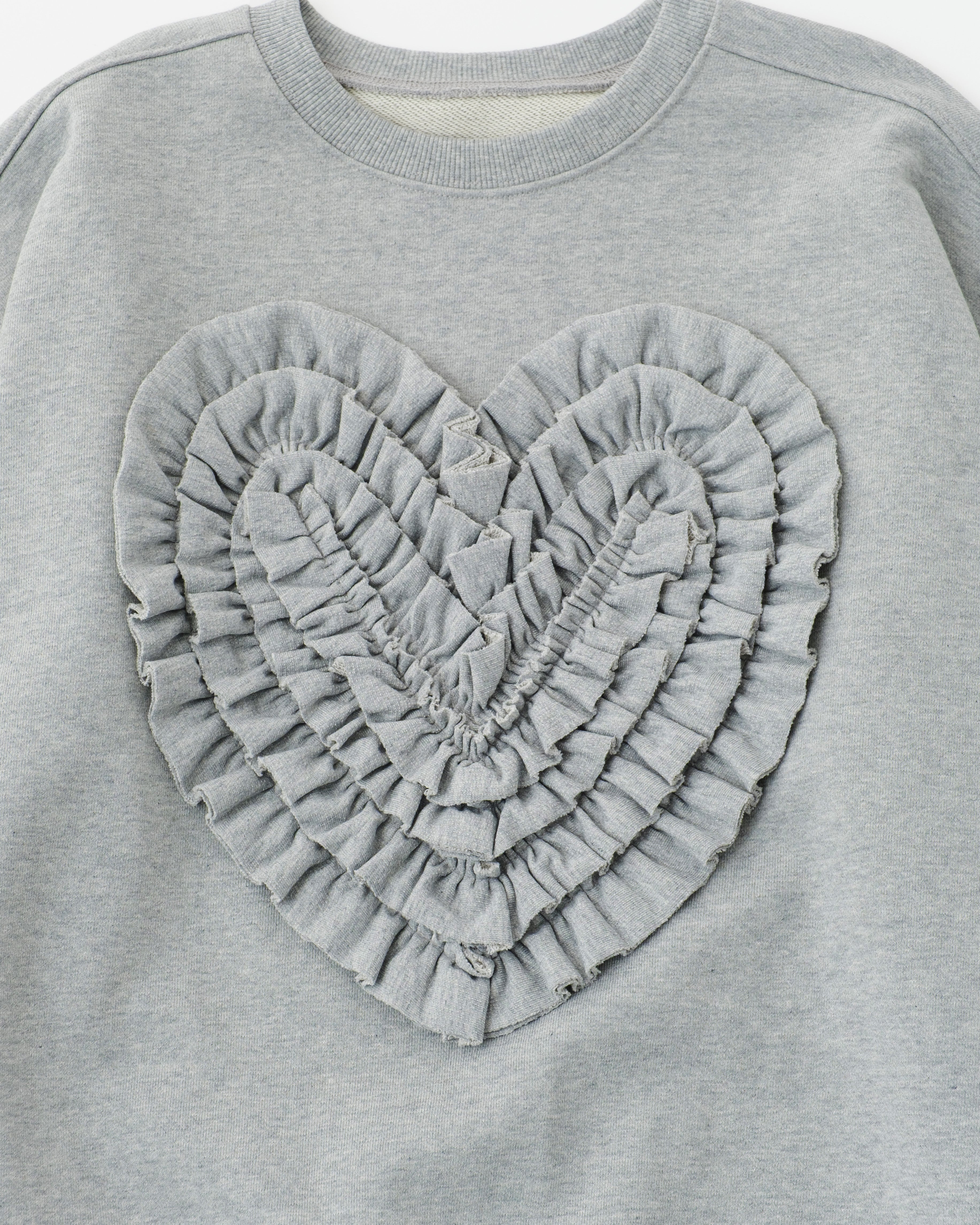 Heart gathered sweatshirt