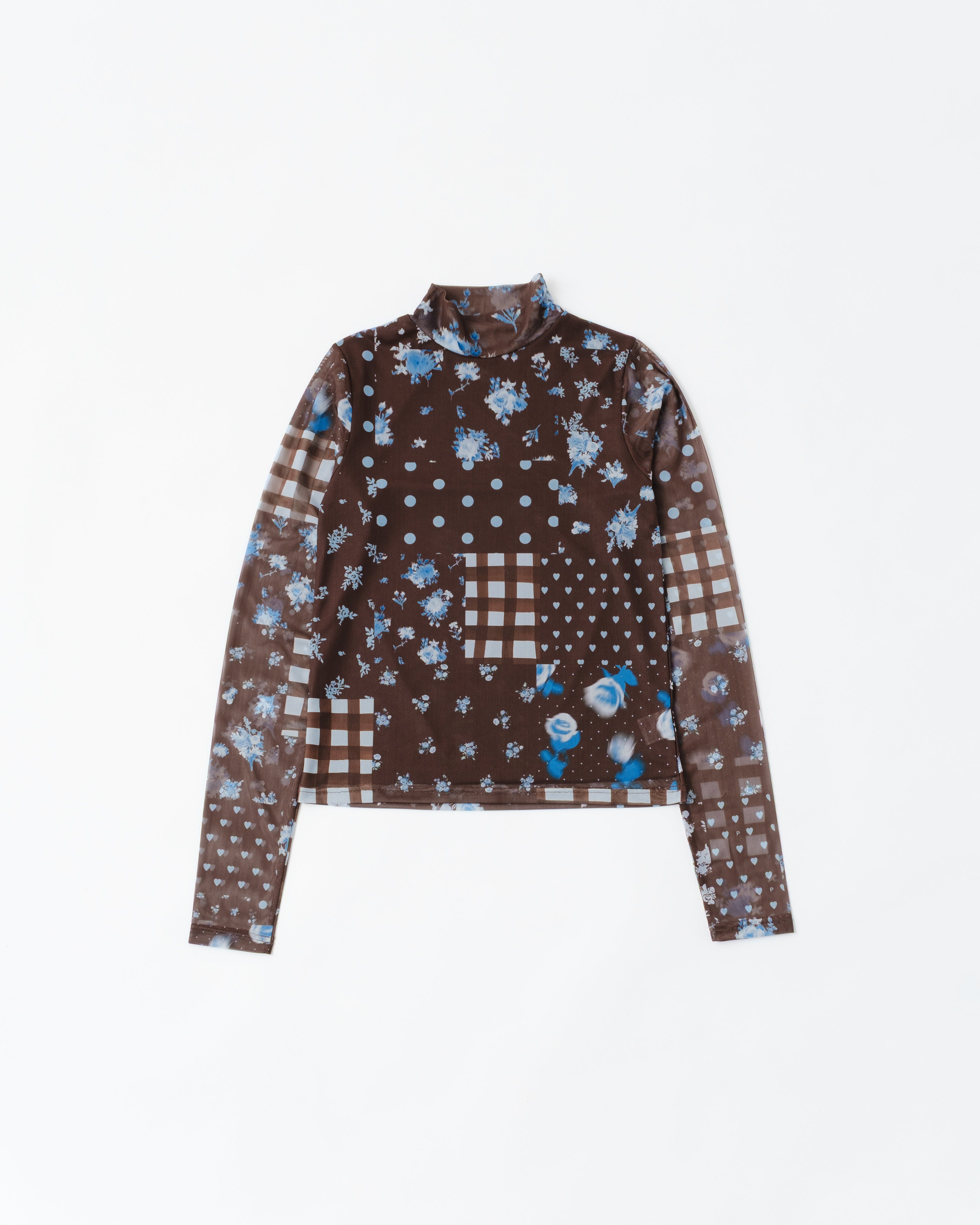 POP BROWN & BLUE PATCH (round neck)