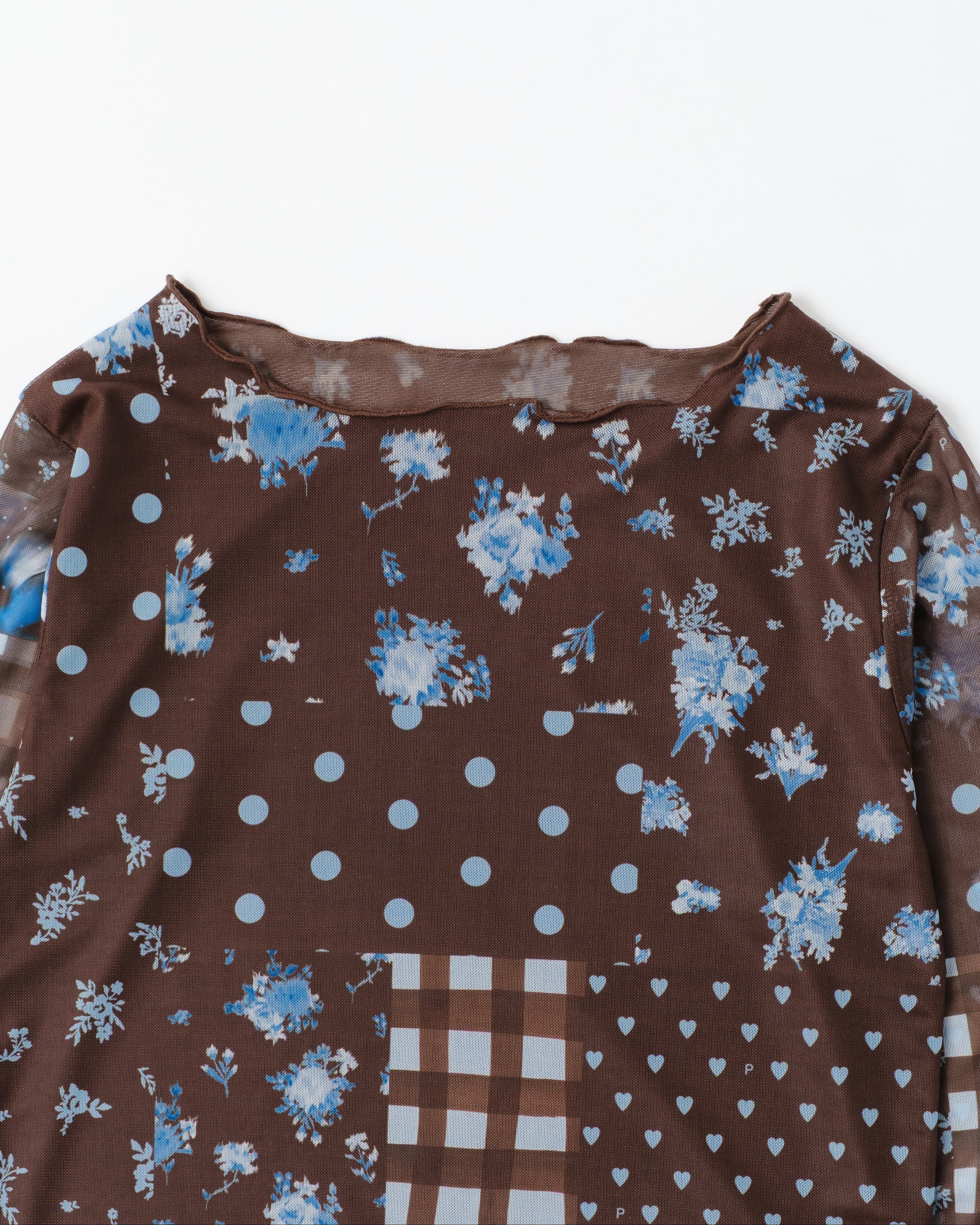 POP BROWN & BLUE PATCH (round neck)
