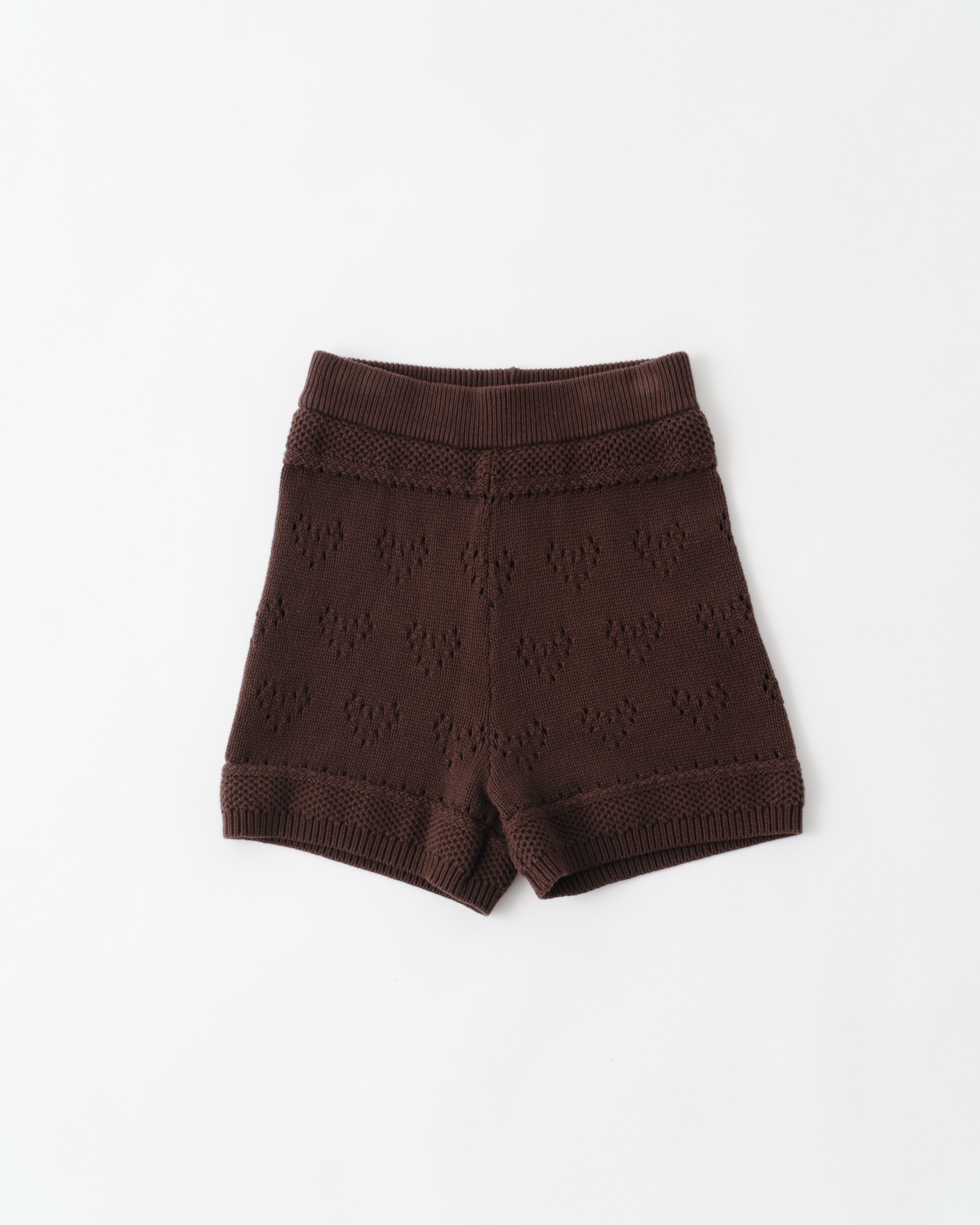 LOVE EYELET KNIT SHORTS