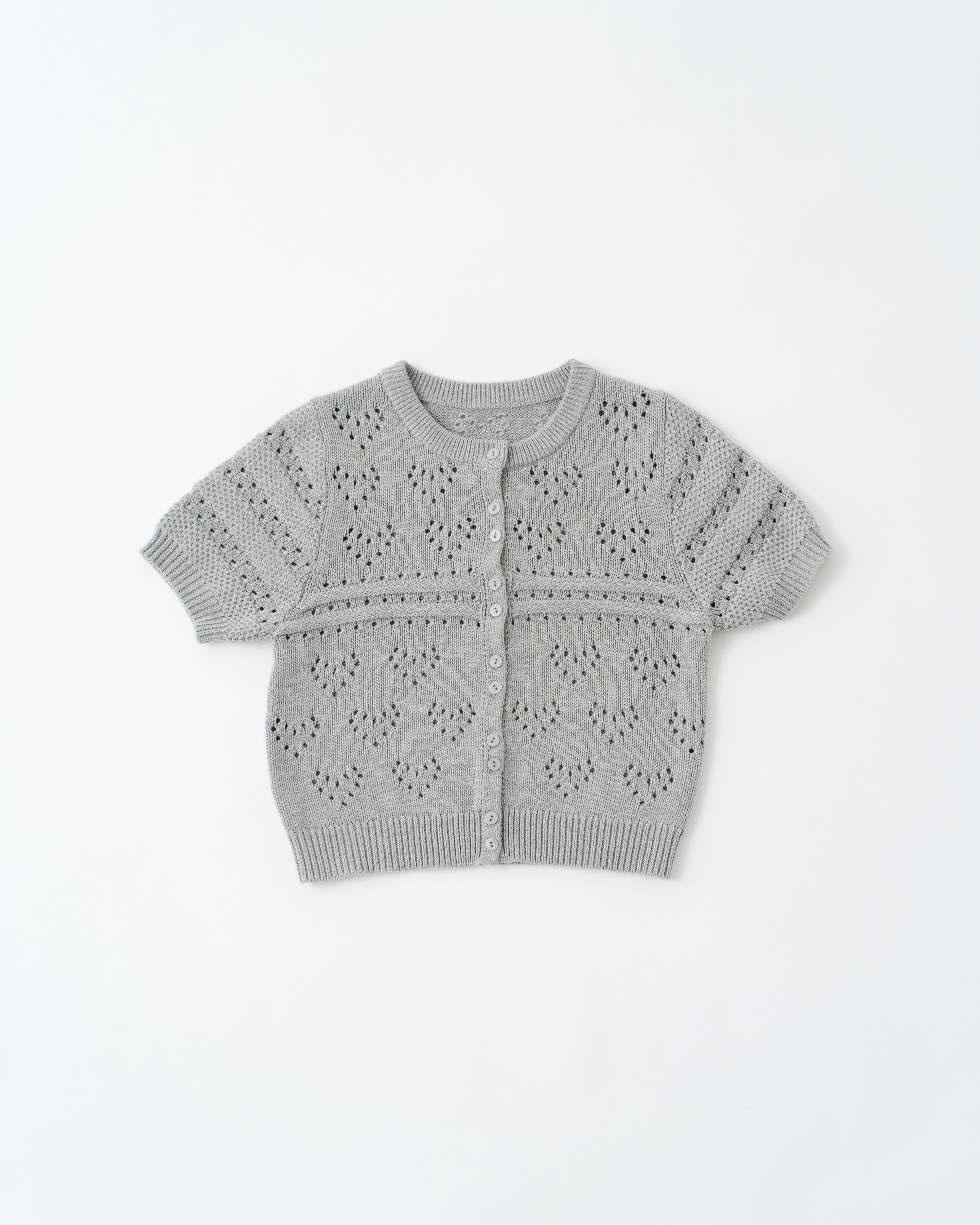 LOVE EYELET KNIT CARDIGAN