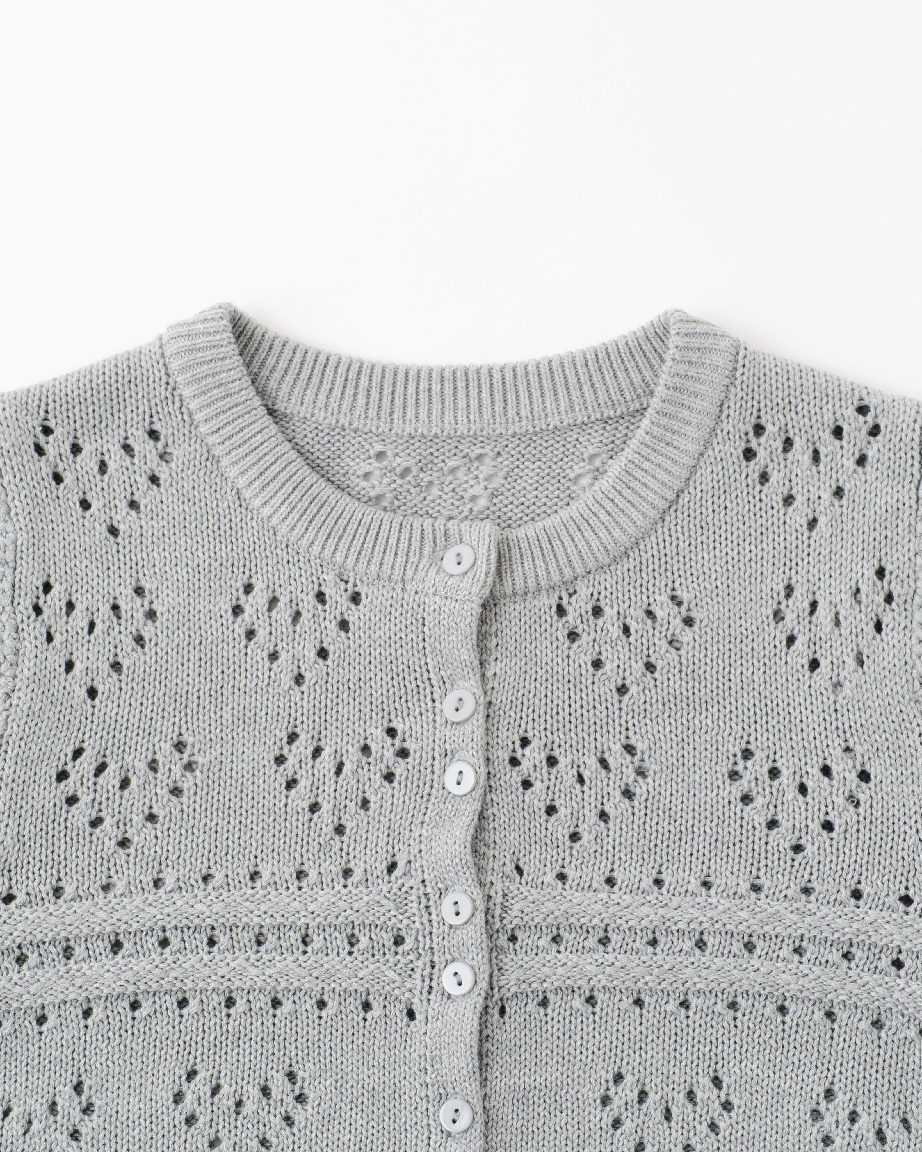 LOVE EYELET KNIT CARDIGAN