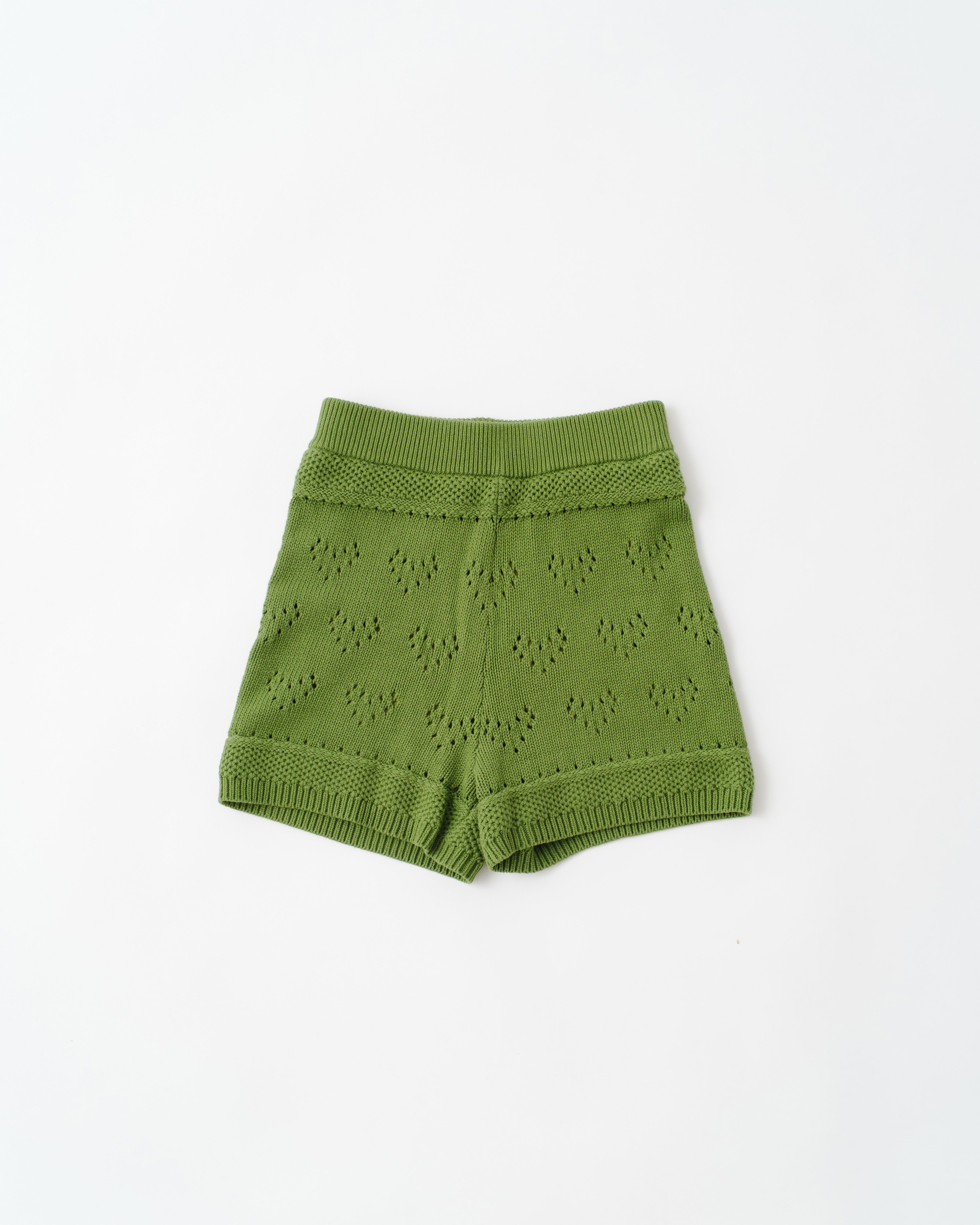 LOVE EYELET KNIT SHORTS