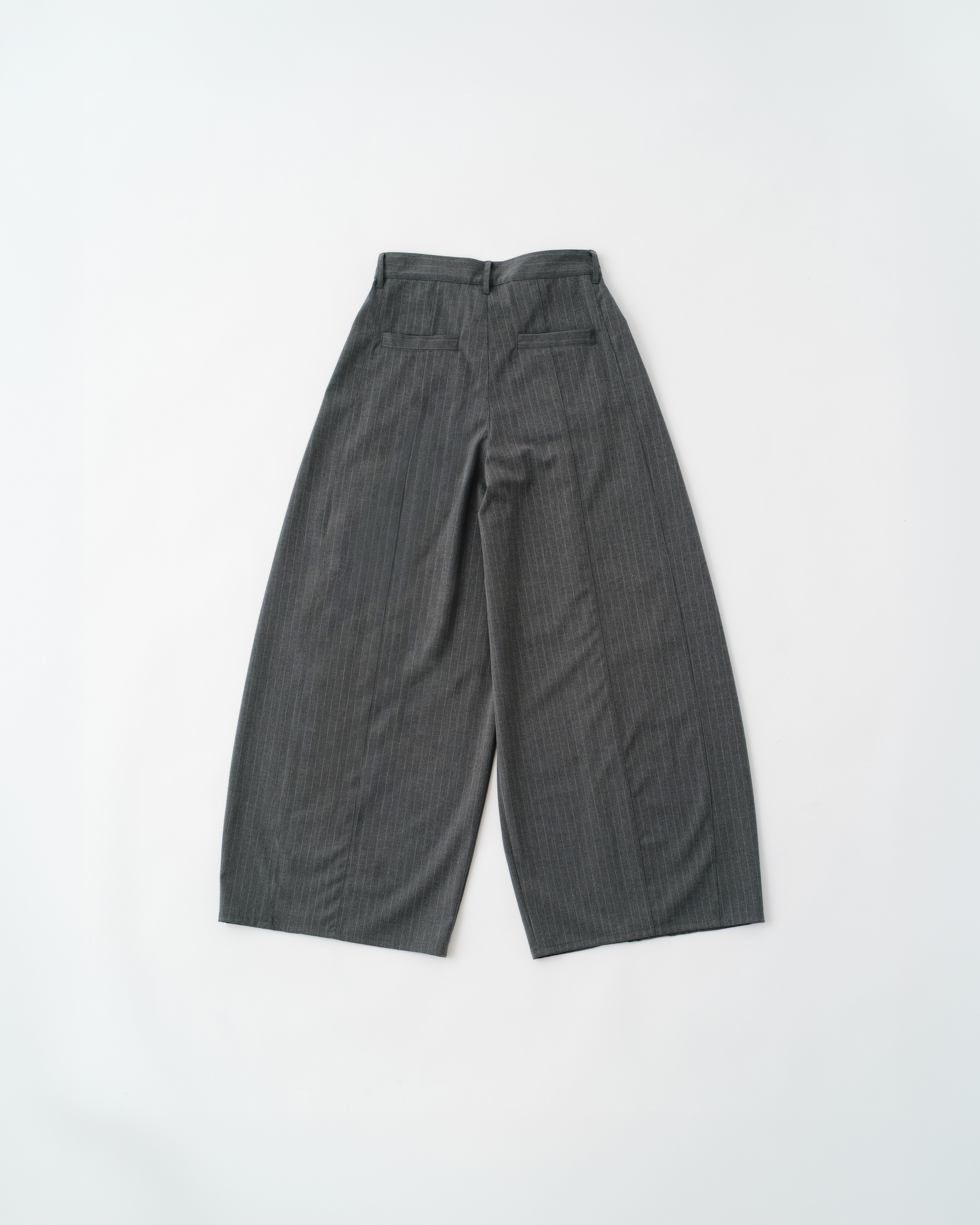 褶襉氣球條紋褲