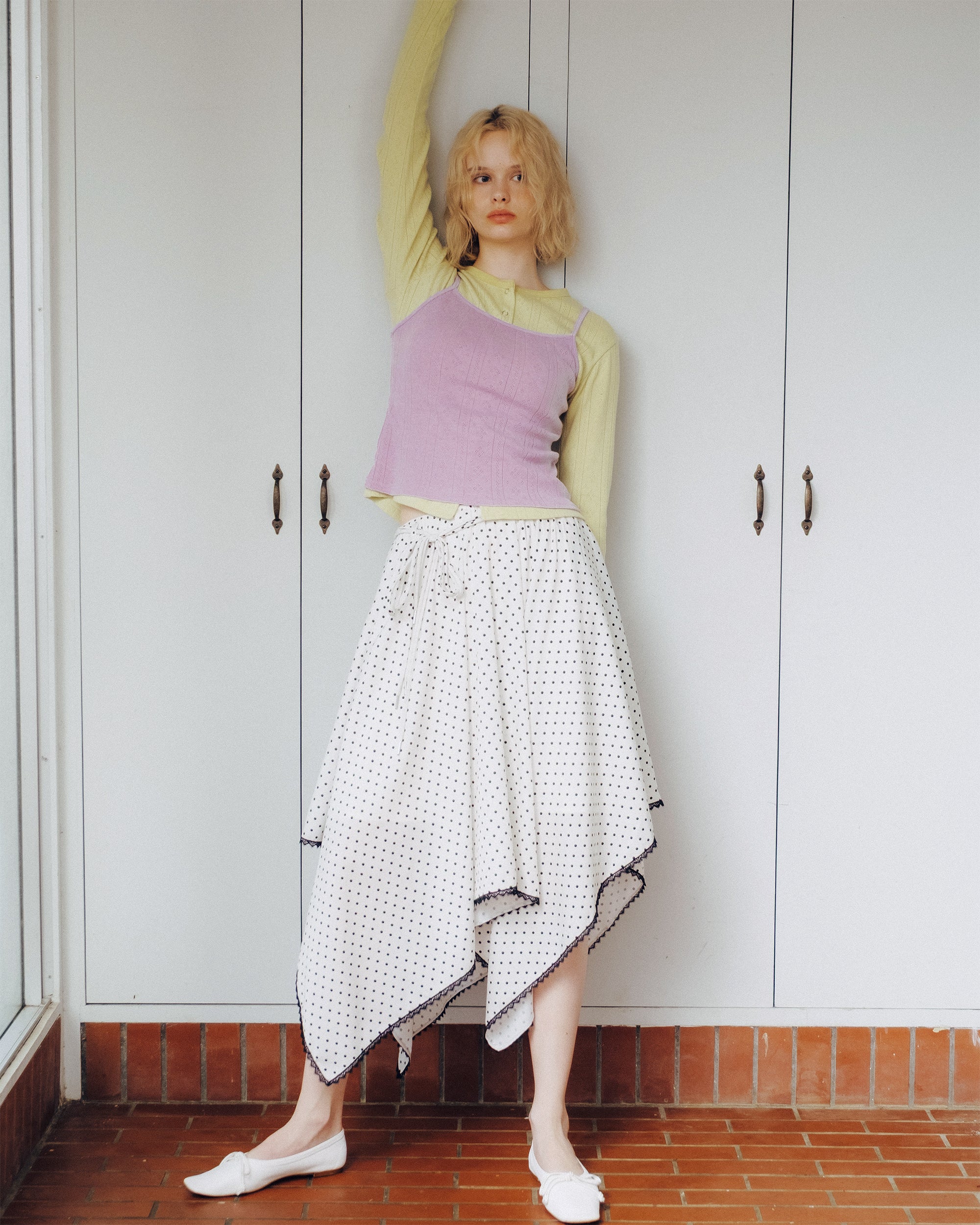 Tender two tone eyelet top