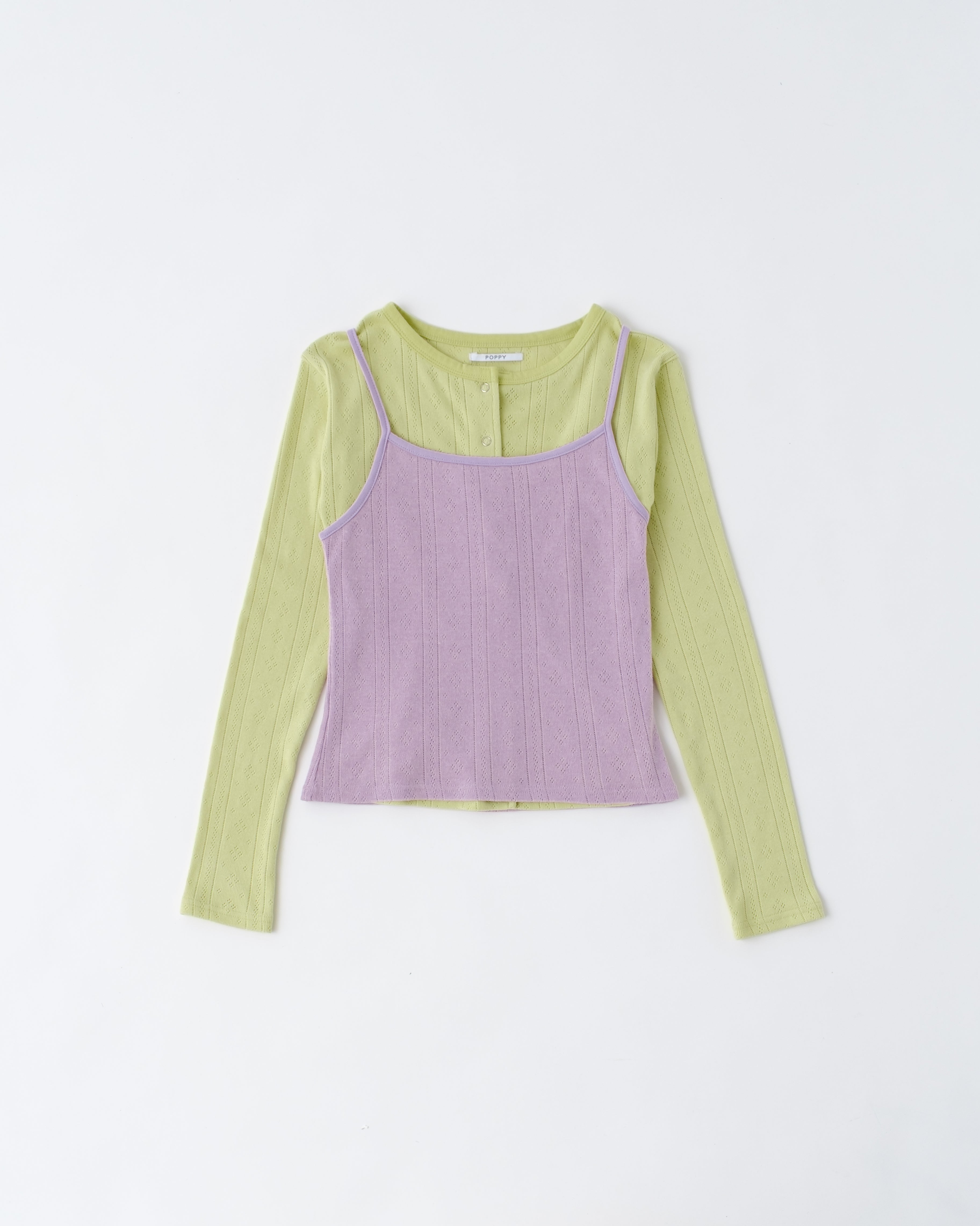 Tender two tone eyelet top
