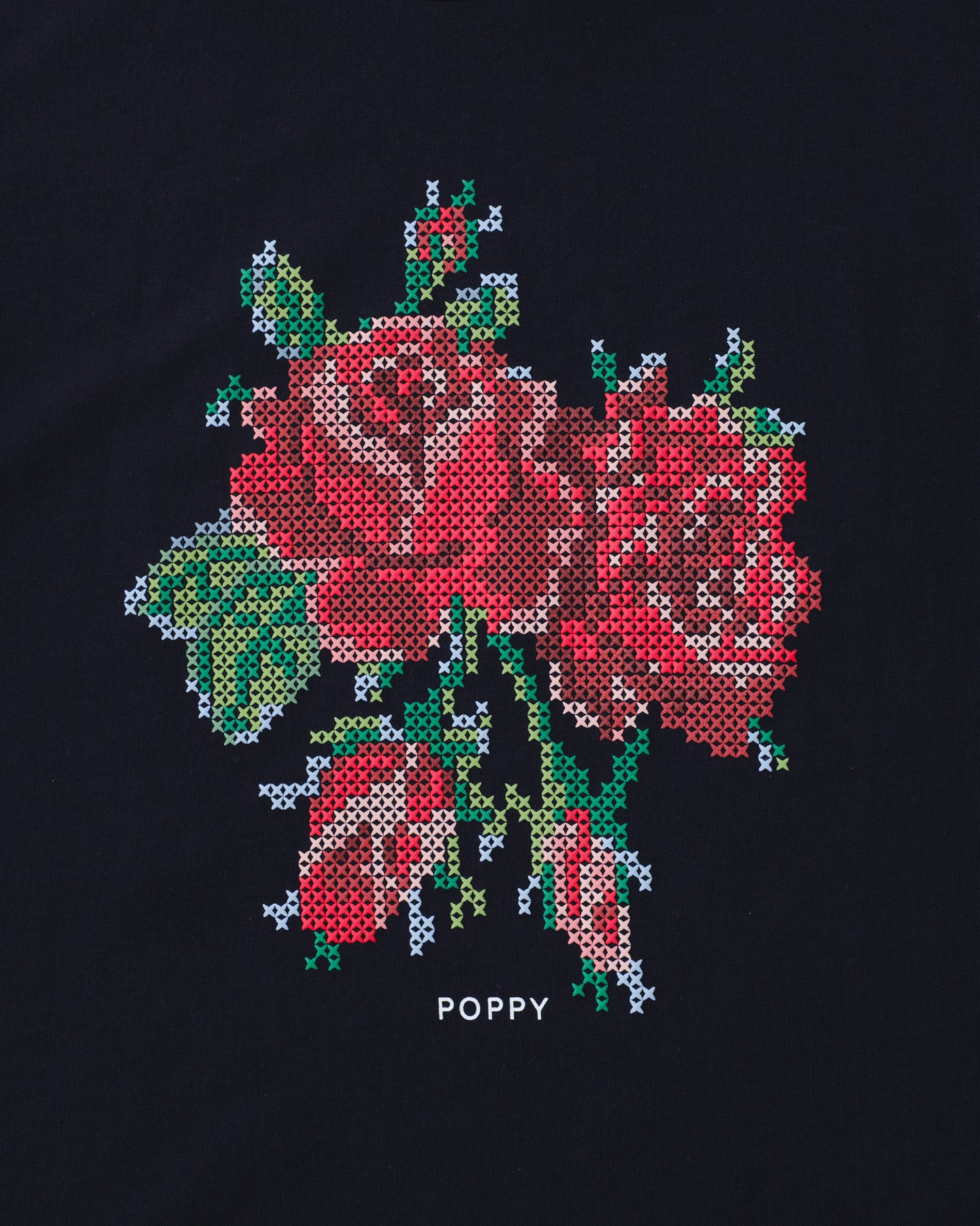 Flower cross-stitch print Tee