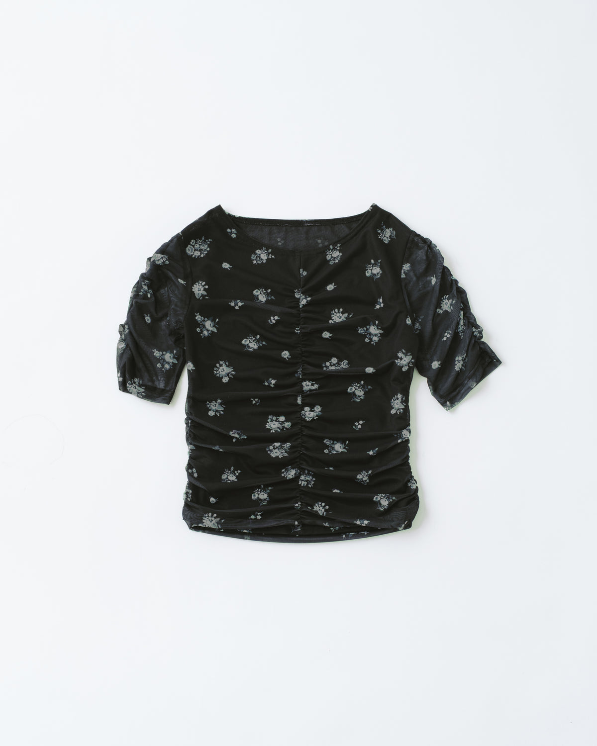 Monochrome flower gather top