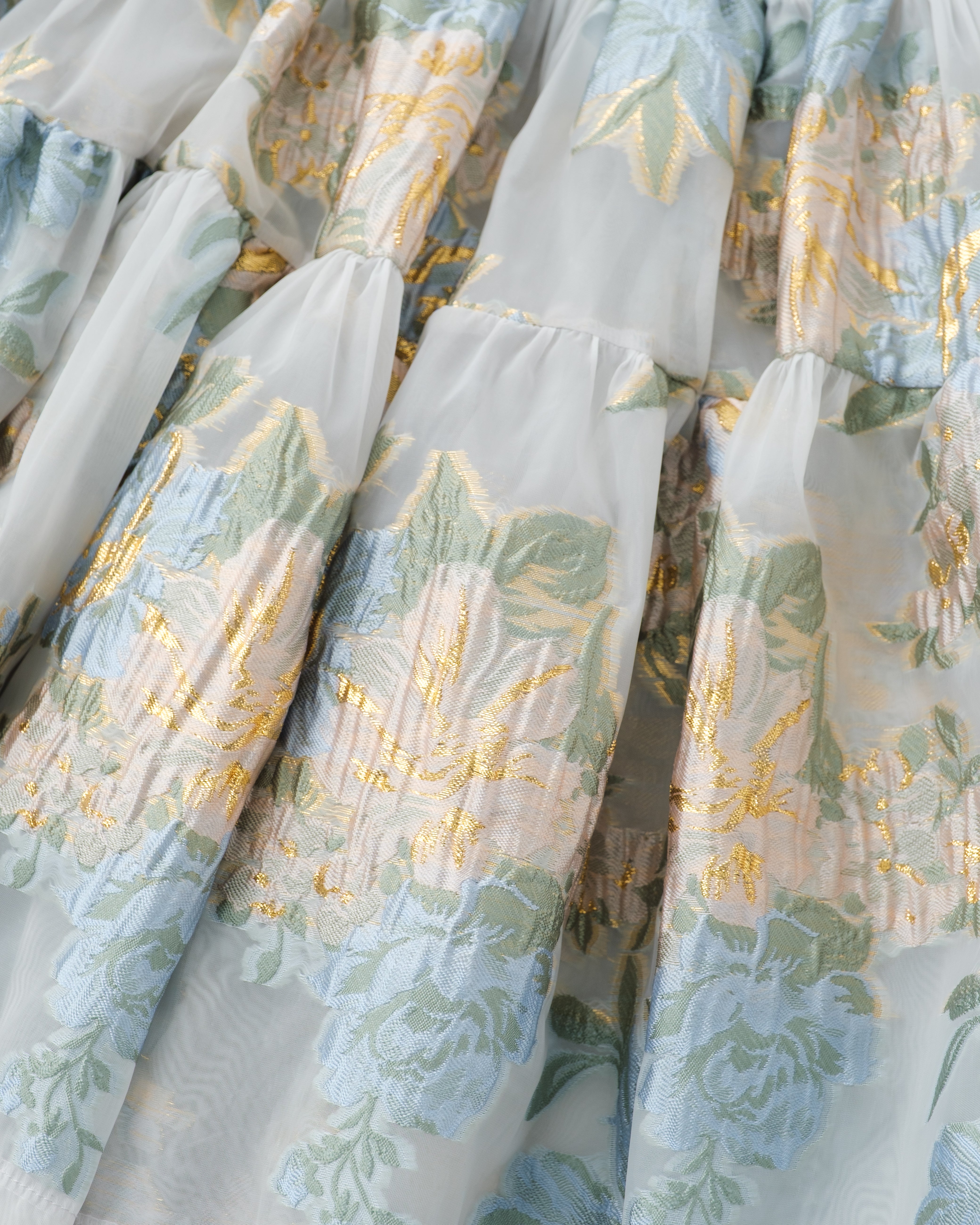 Gold jacquard flare tunic