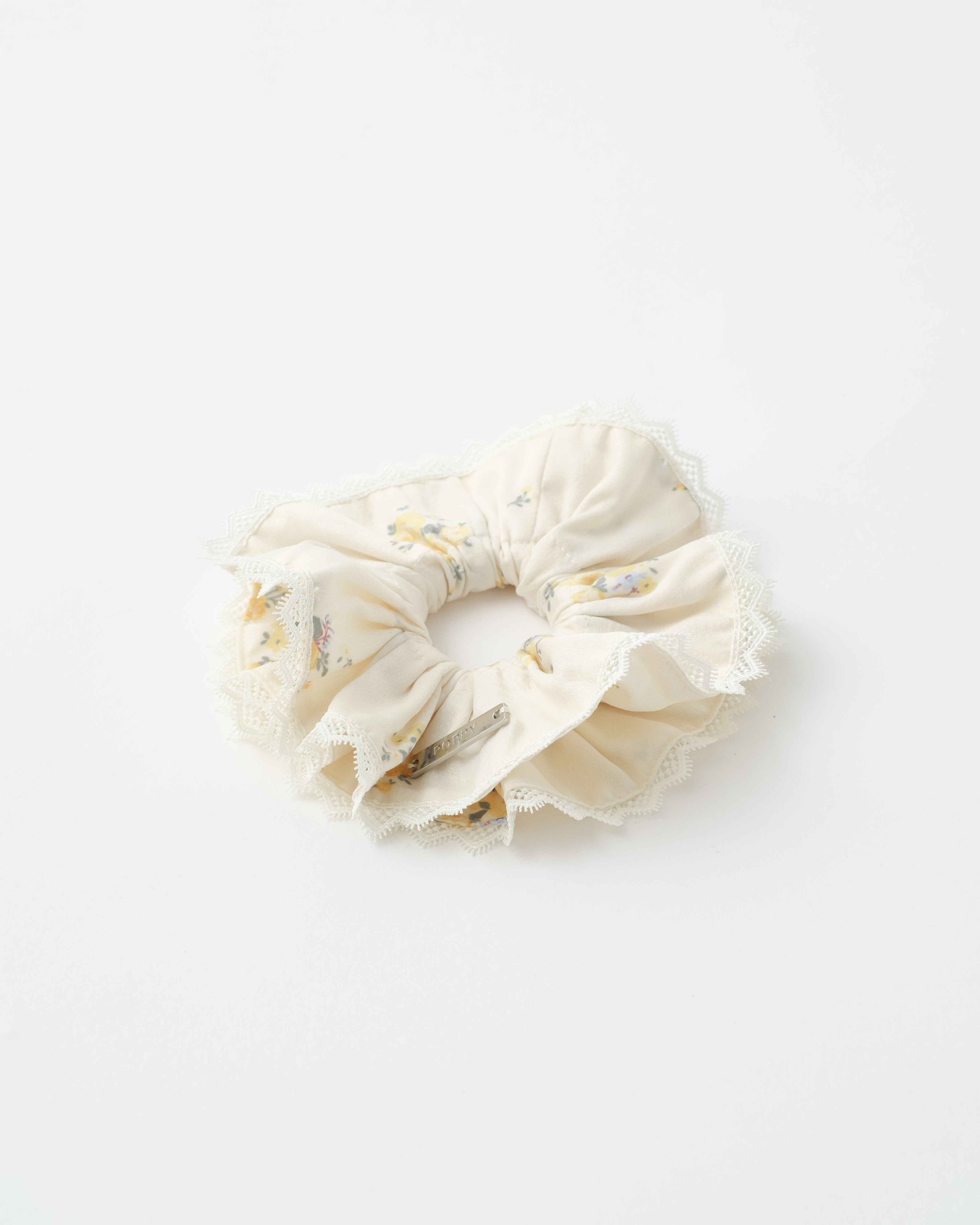 Floral satin scrunchie
