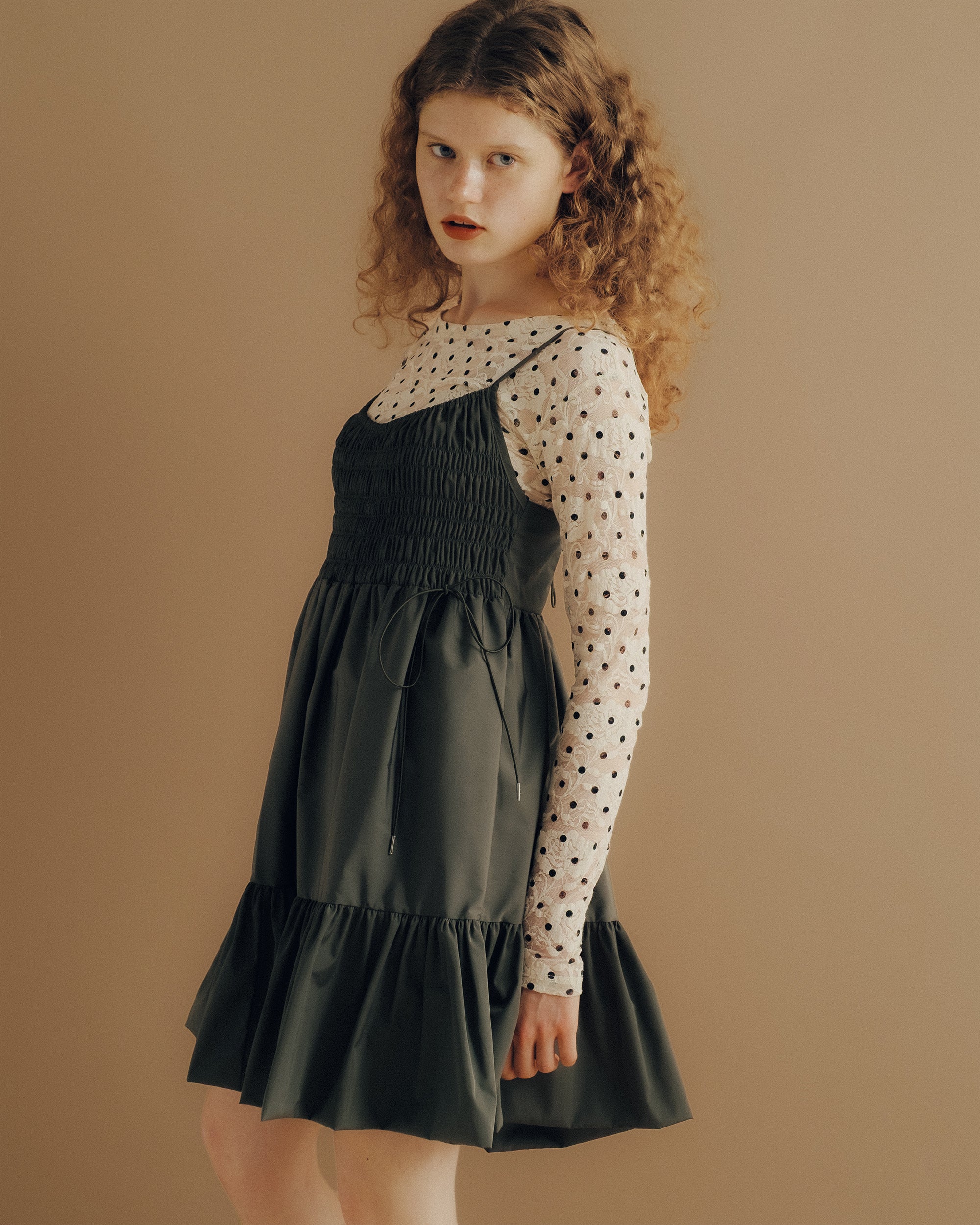Shirring cloud hem tunic