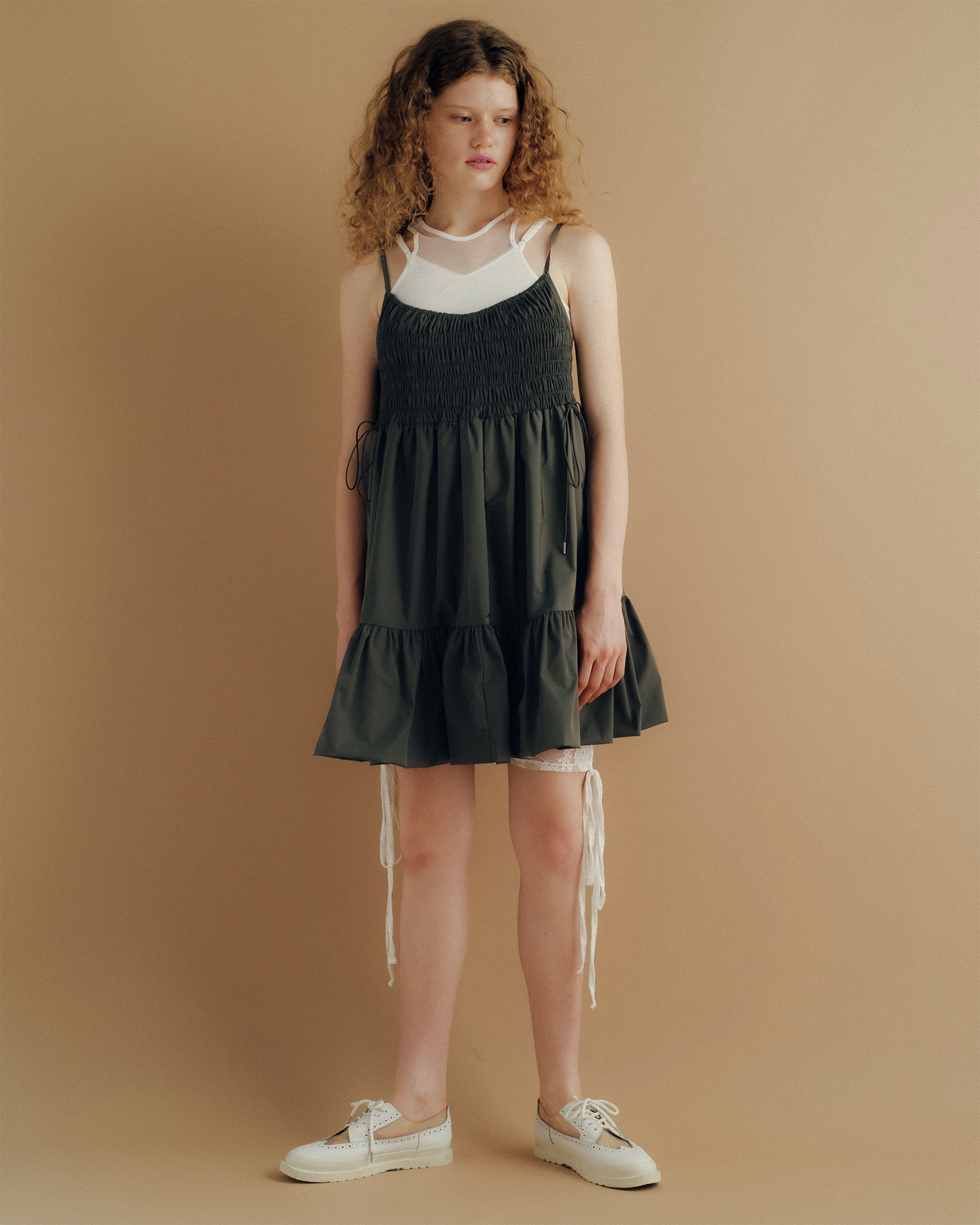 Shirring cloud hem tunic