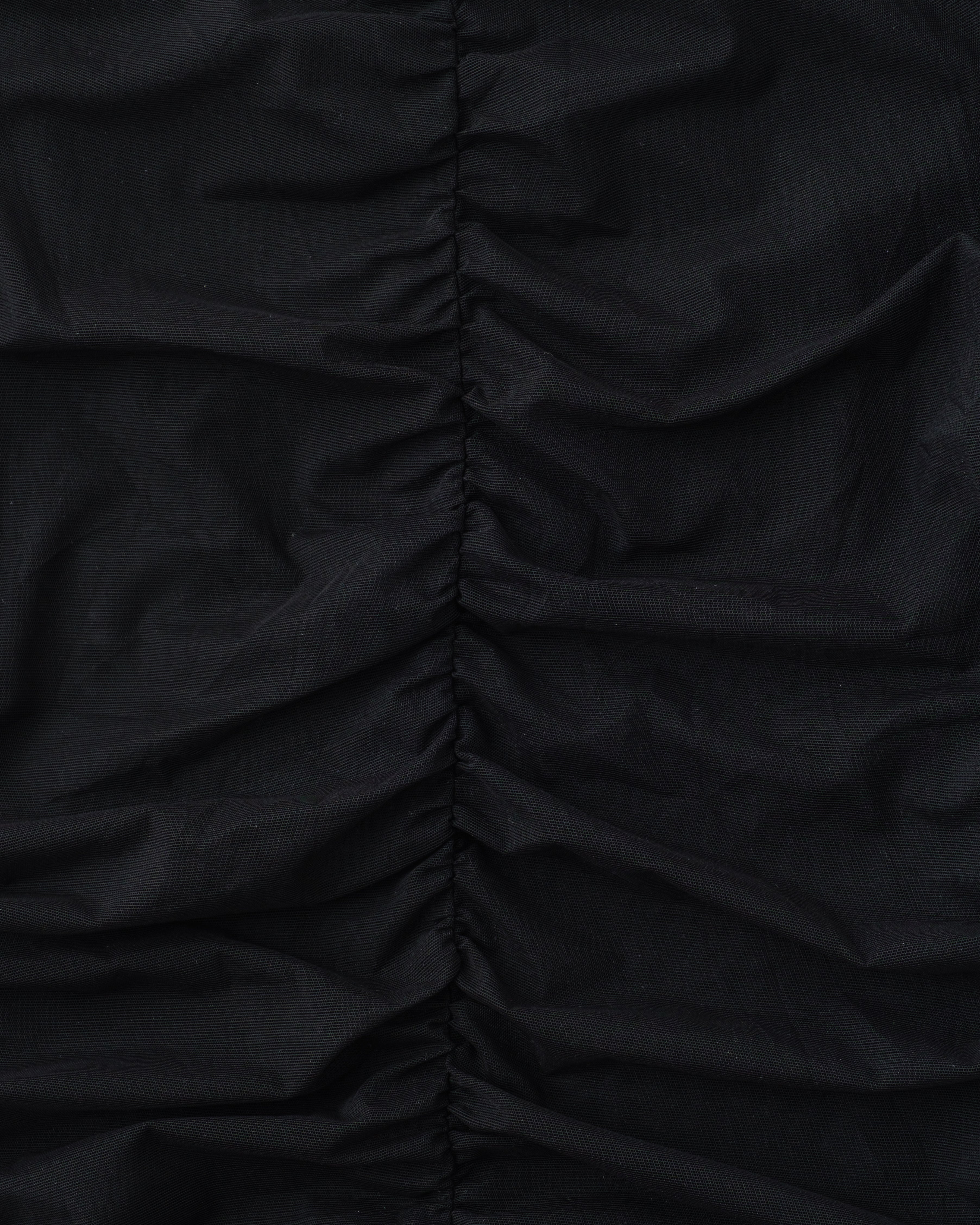 Peak shirring tulle top