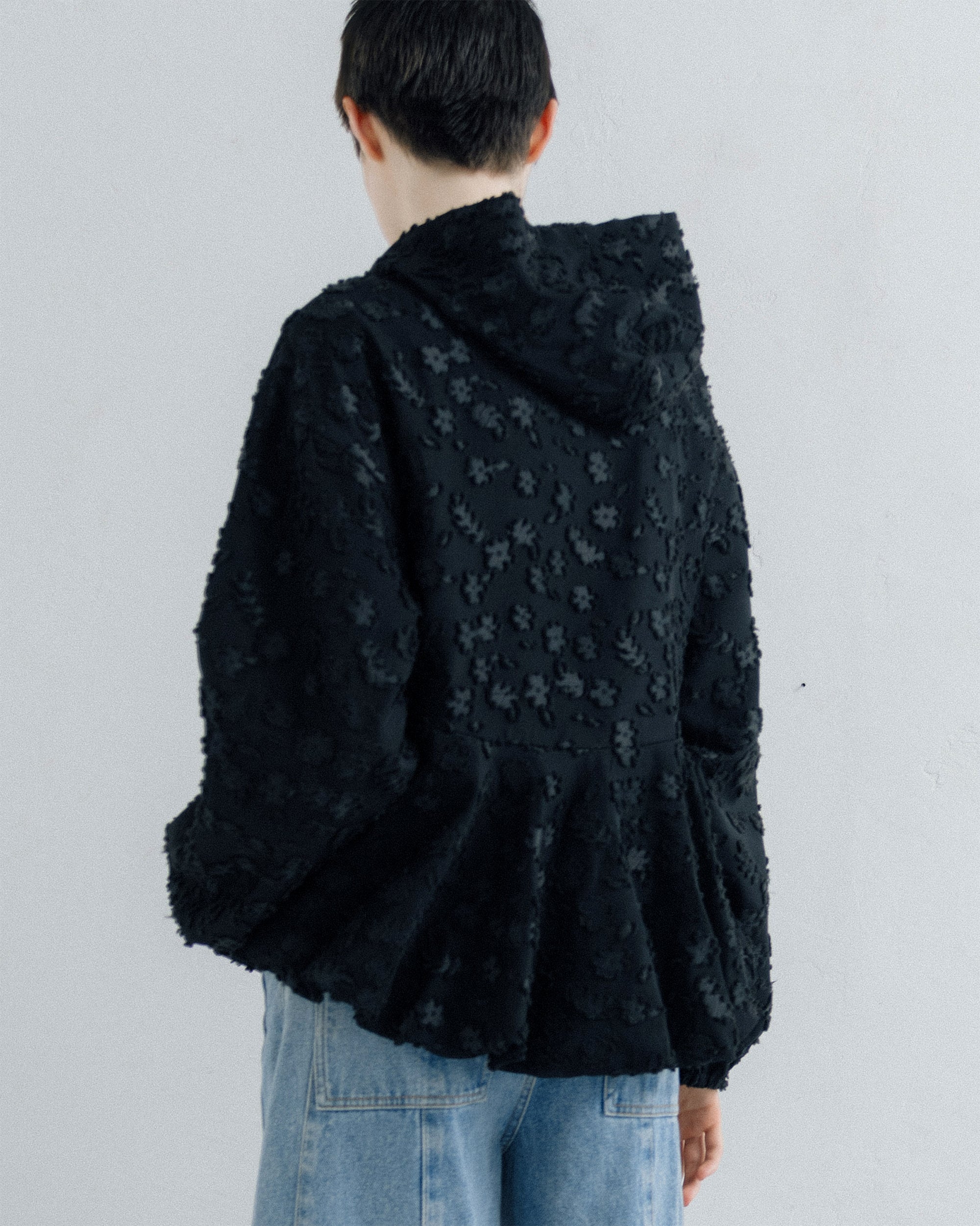 Puffy floweret balloon hoodie