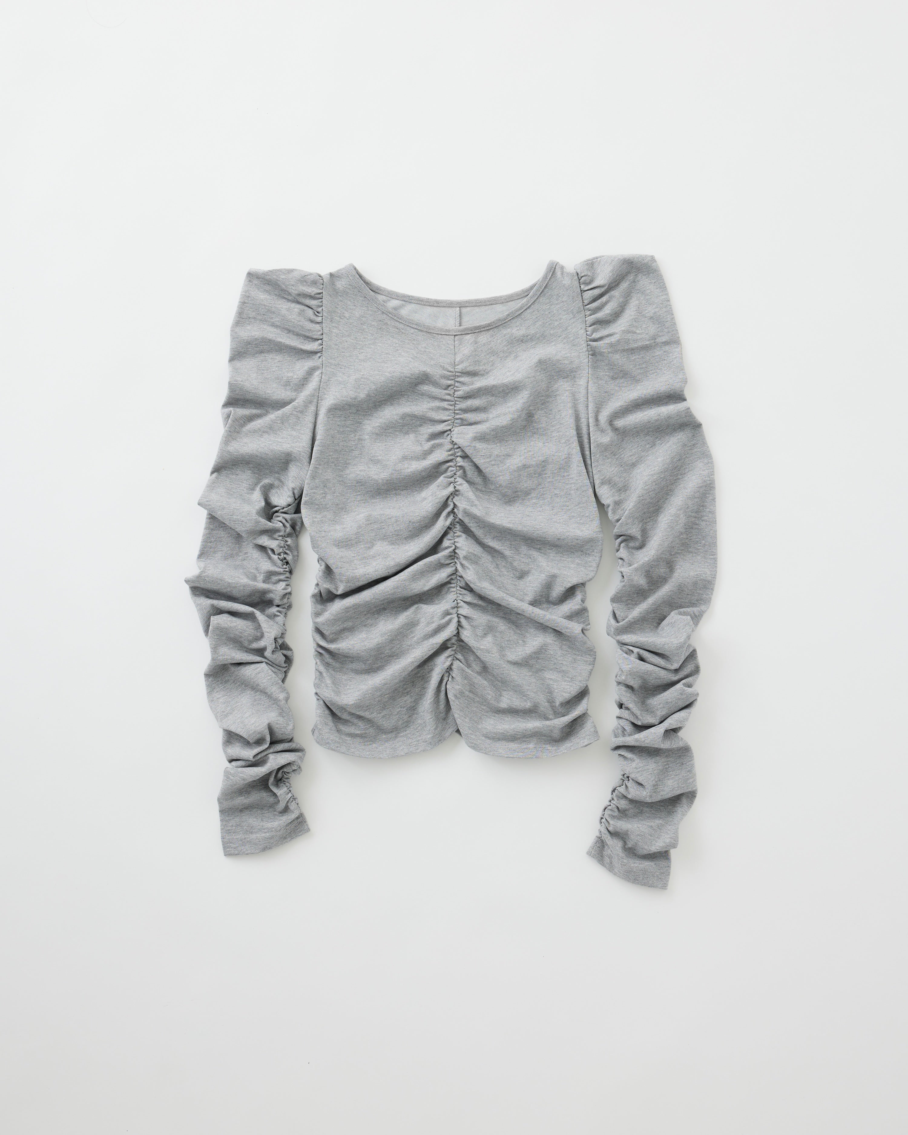 Peak shirring long sleeve top