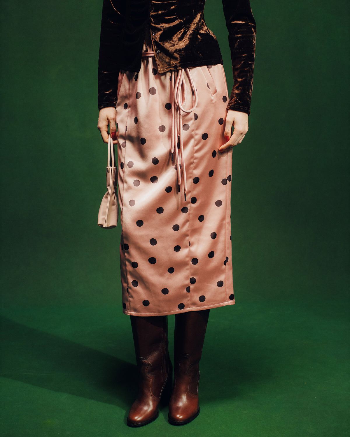 Random dot I-line skirt