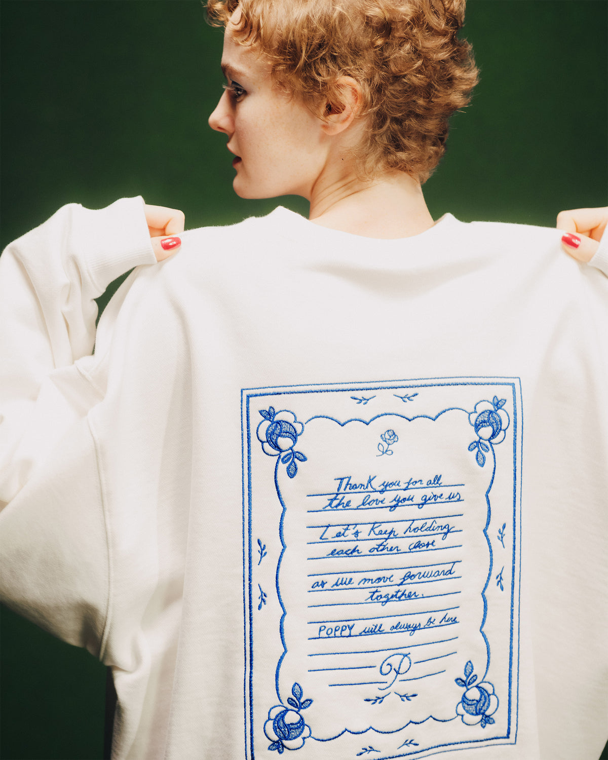Embroidered letter sweatshirt