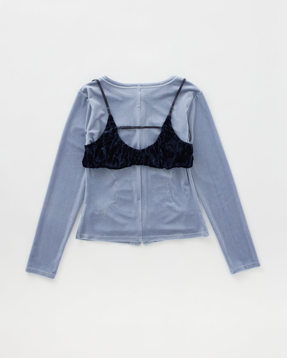 Bicolor two-piece velour top