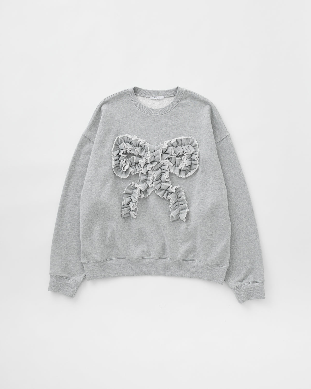Ribbon gathered sweatshirt