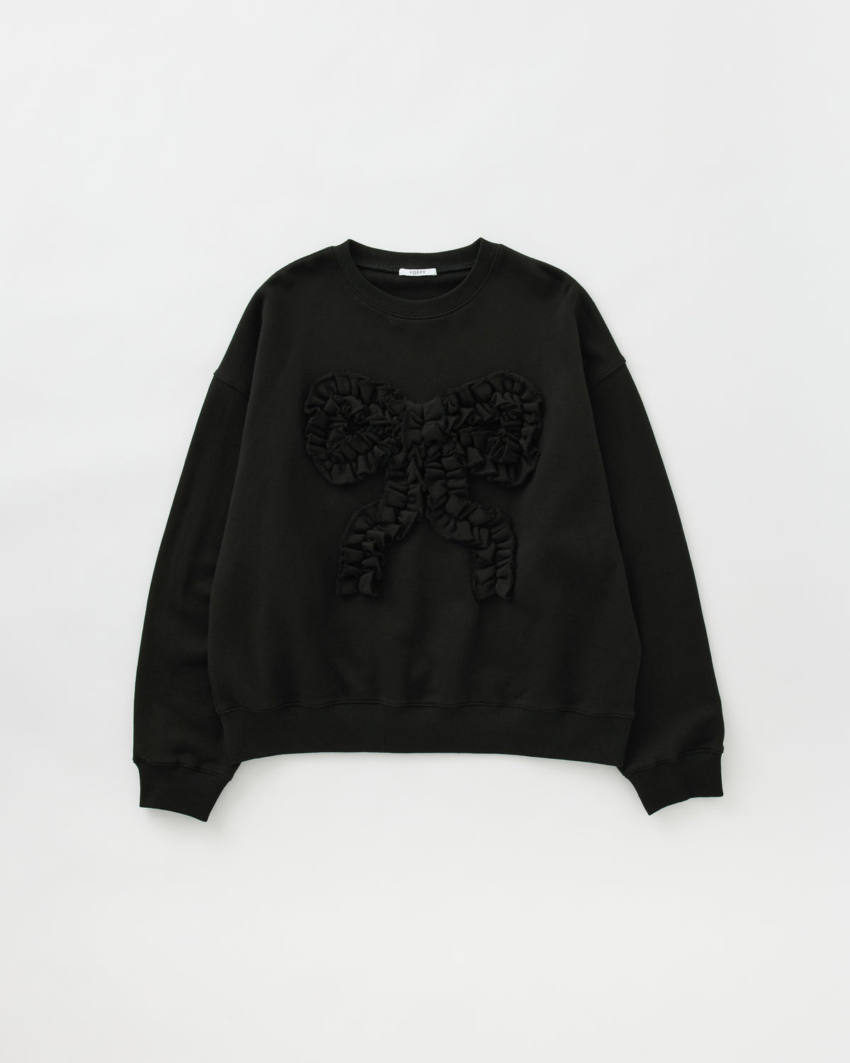 Ribbon gathered sweatshirt