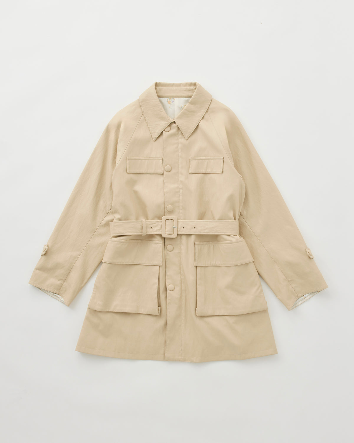 Fake leather utility midi coat