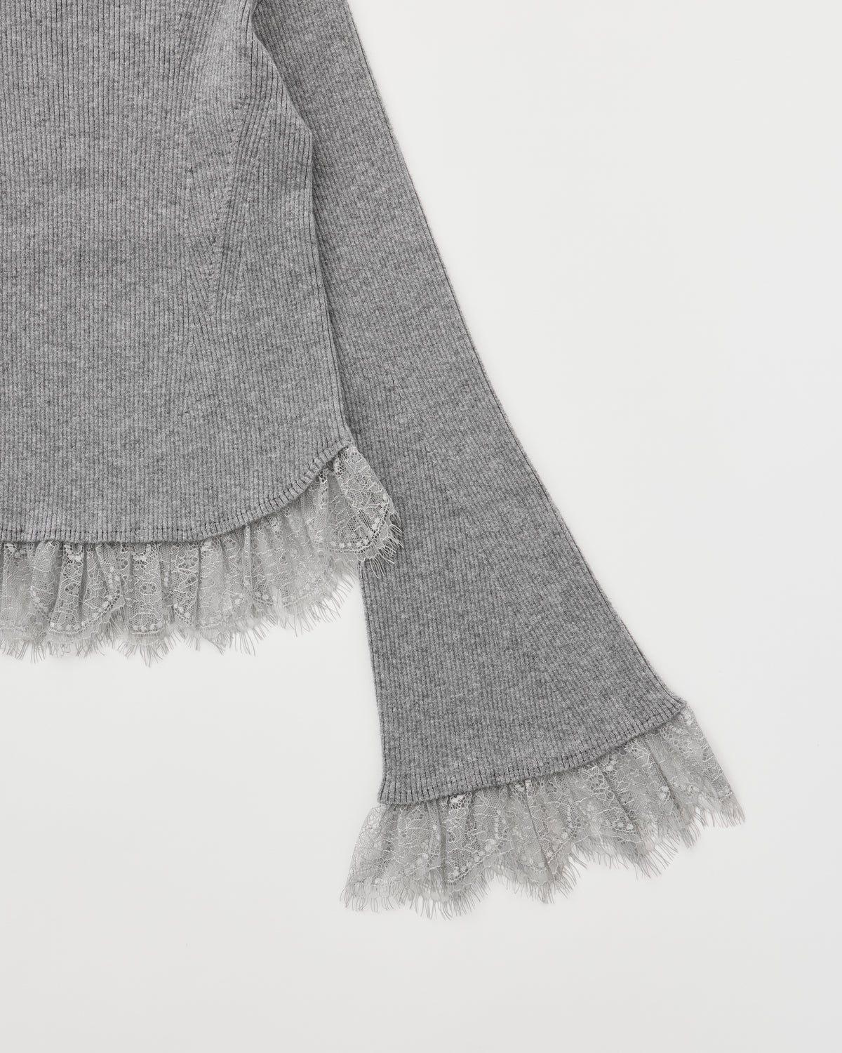 Lace trim knit top
