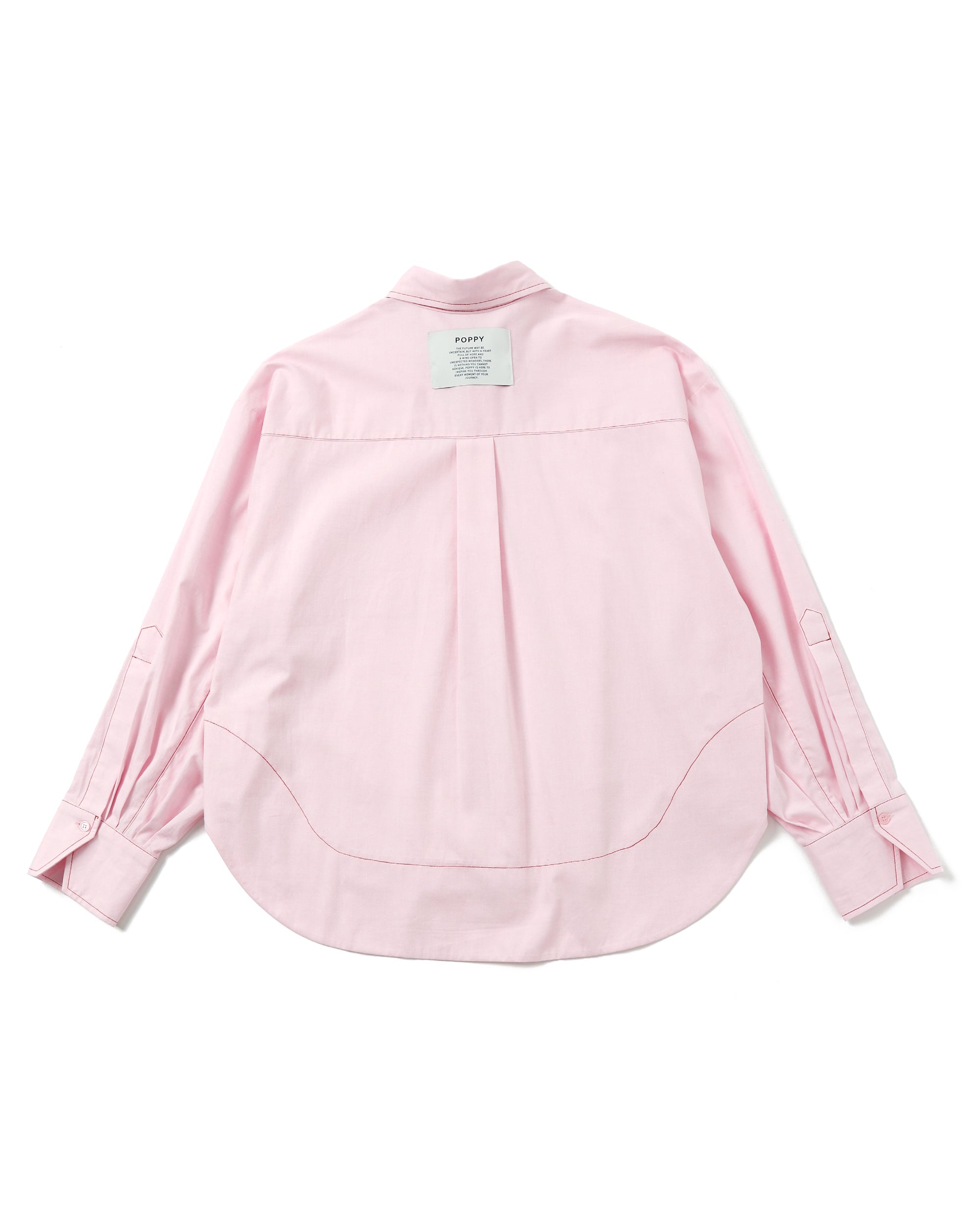 Wave hemline shirt (pink / blue / gray)