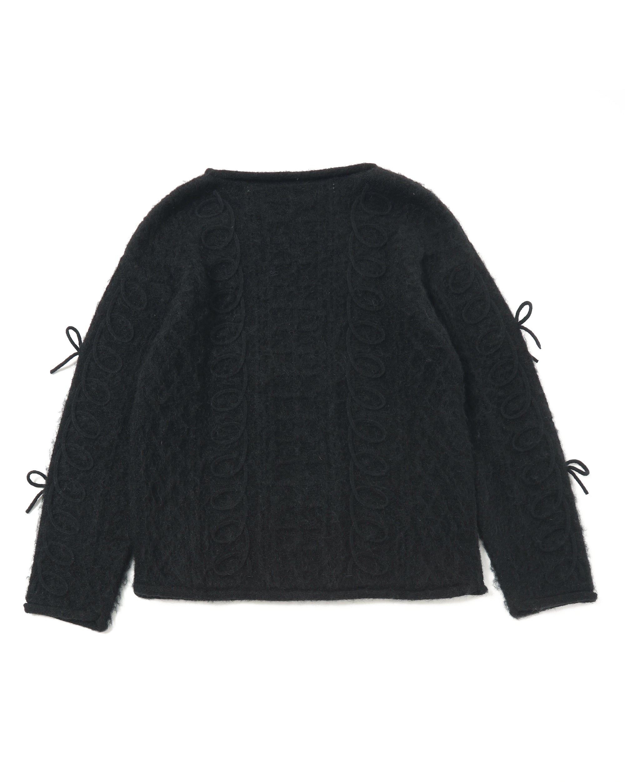 Kurukuru ribbon loose knit (black)