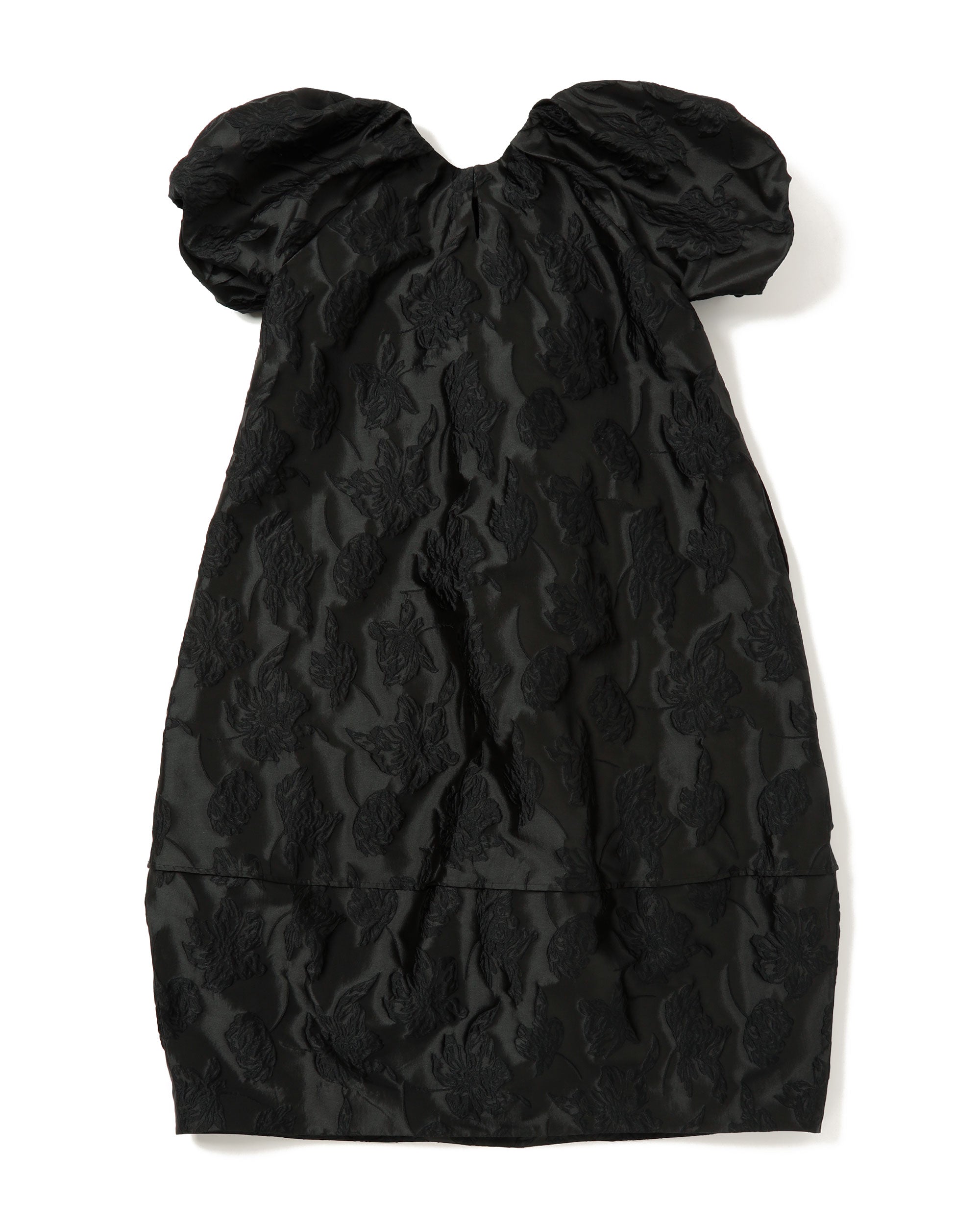 Balloon sleeve cocoon dress (black)
