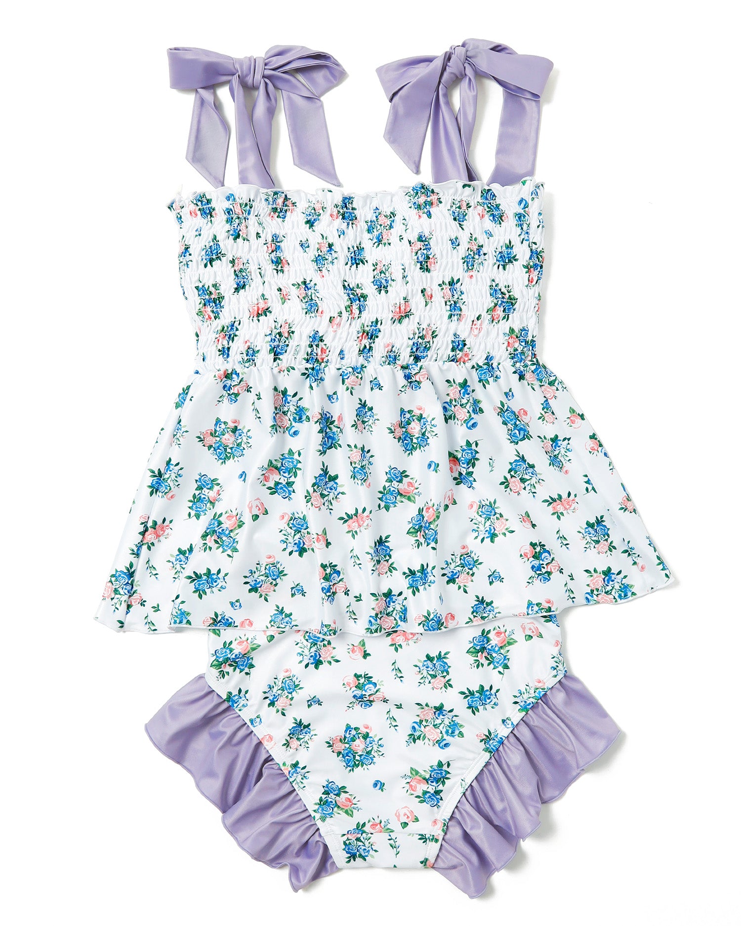 Shoulder ribbon shirring bikini