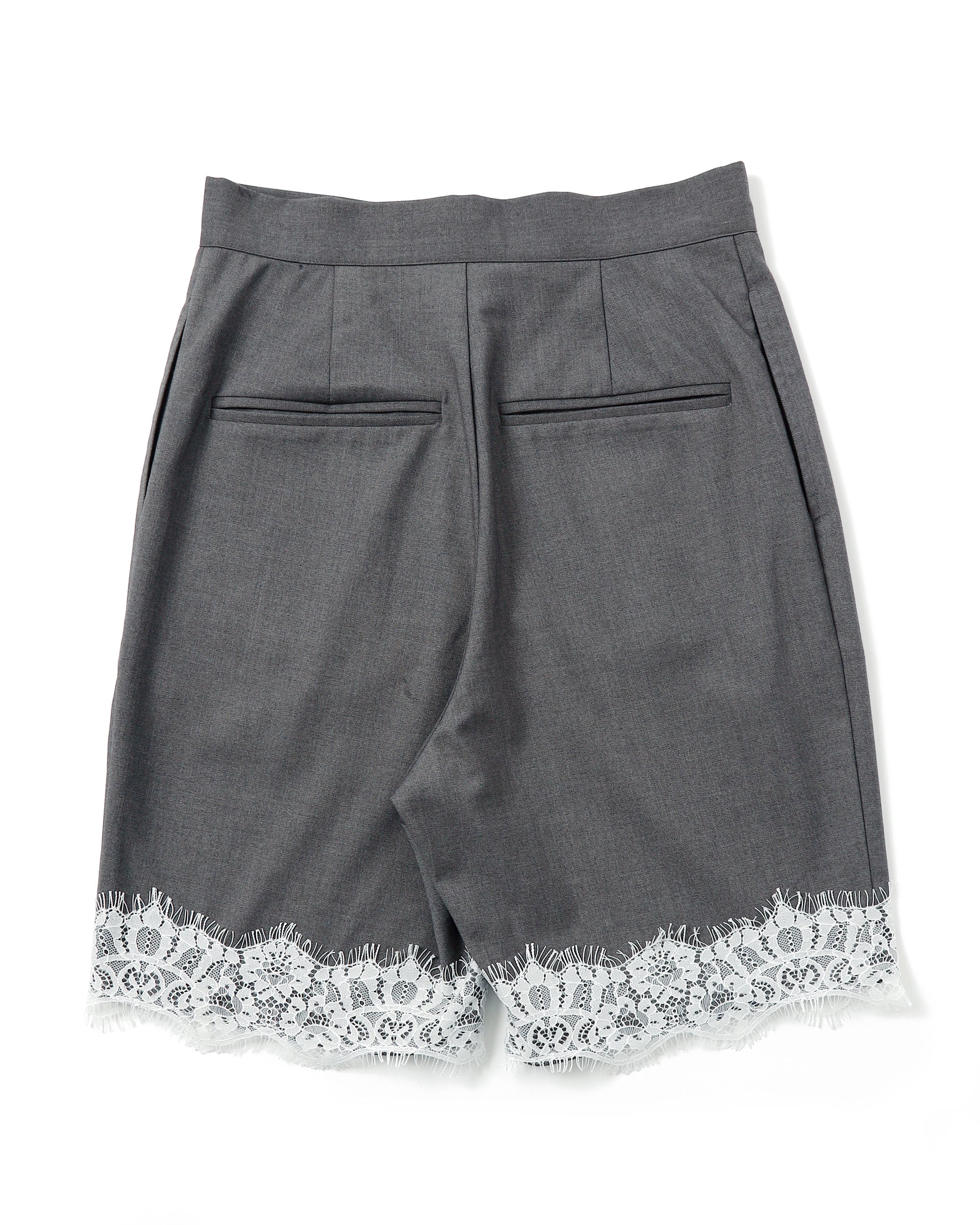 Lace Bermuda pants (stripe / gray)