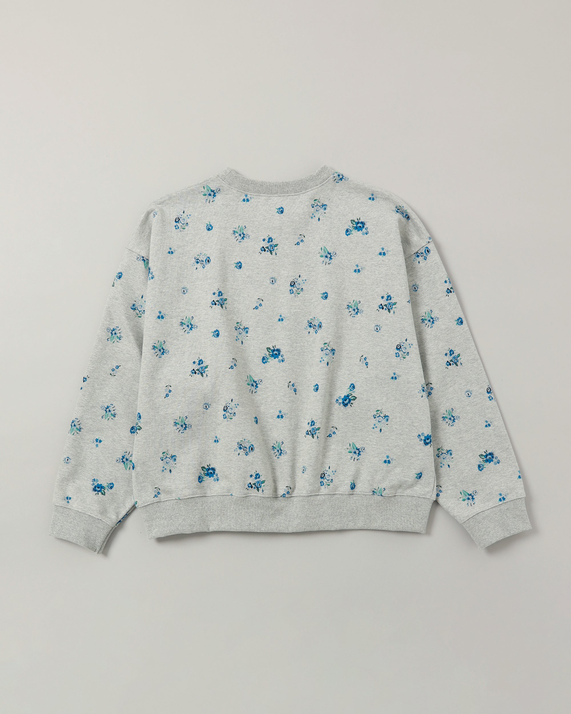 Blue flower print logo sweatshirt